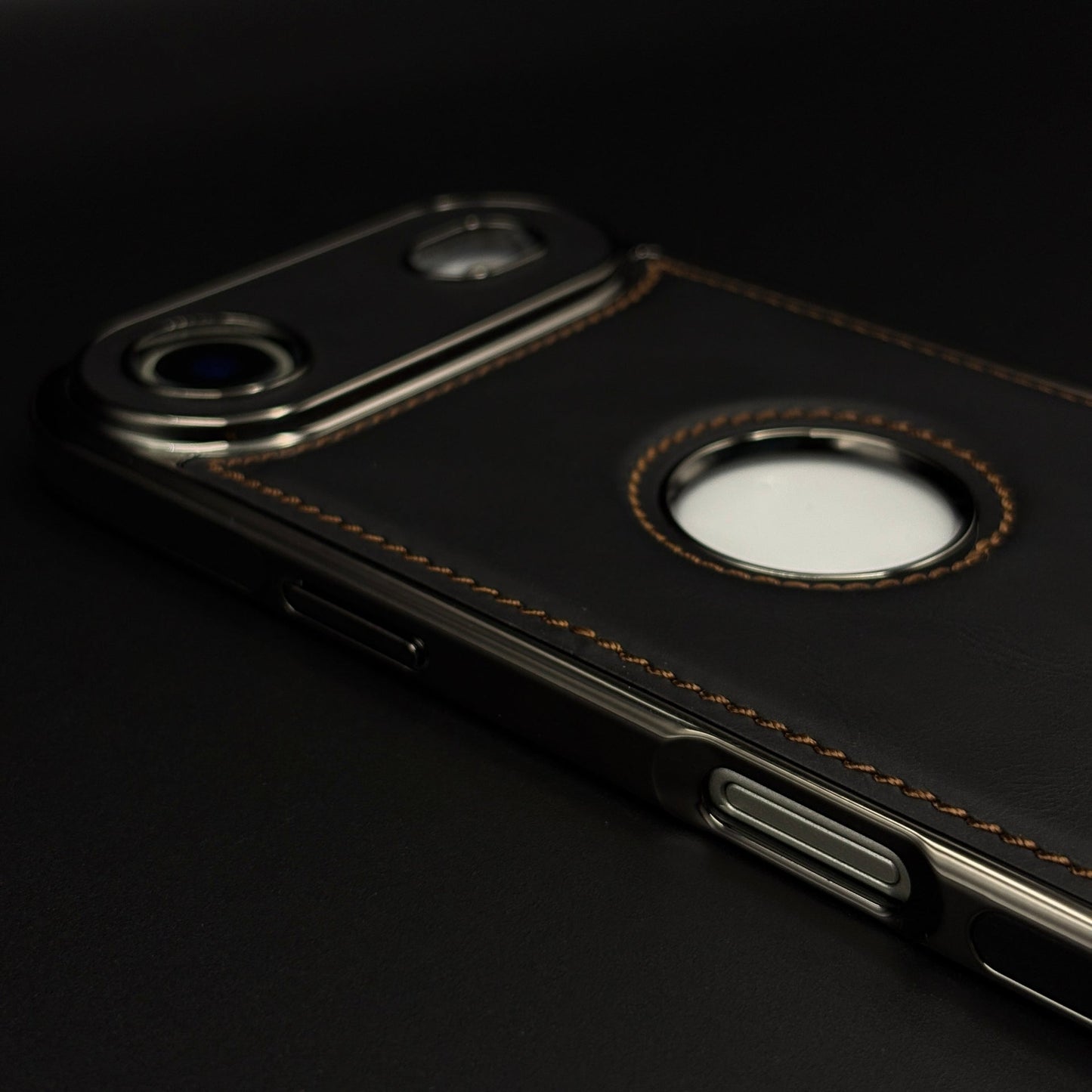 Stitch Leather Hidden MagSafe Logo Cut Case for iPhone 17 Air | Dual Finish Side Edition
