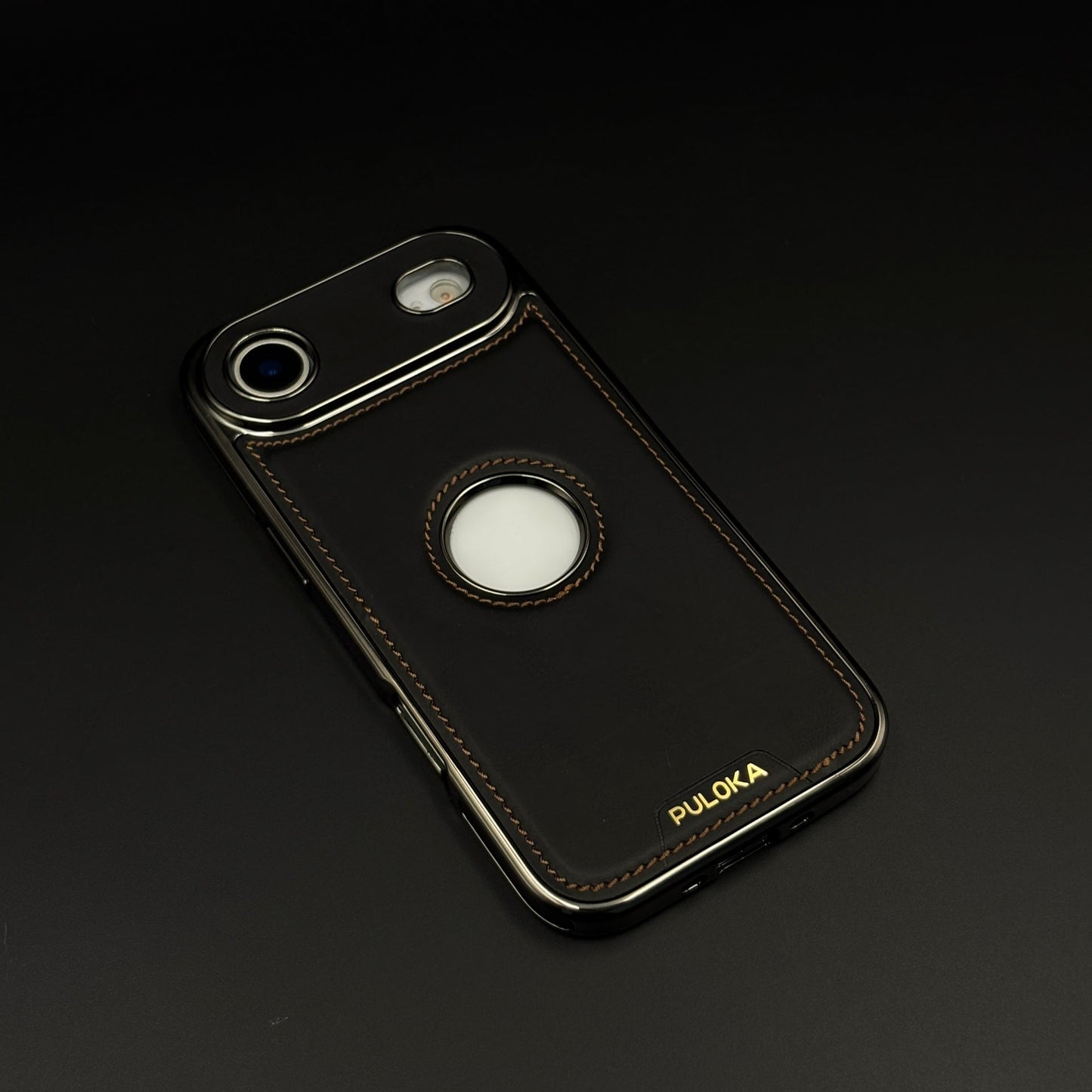 Stitch Leather Hidden MagSafe Logo Cut Case for iPhone 17 Air | Dual Finish Side Edition