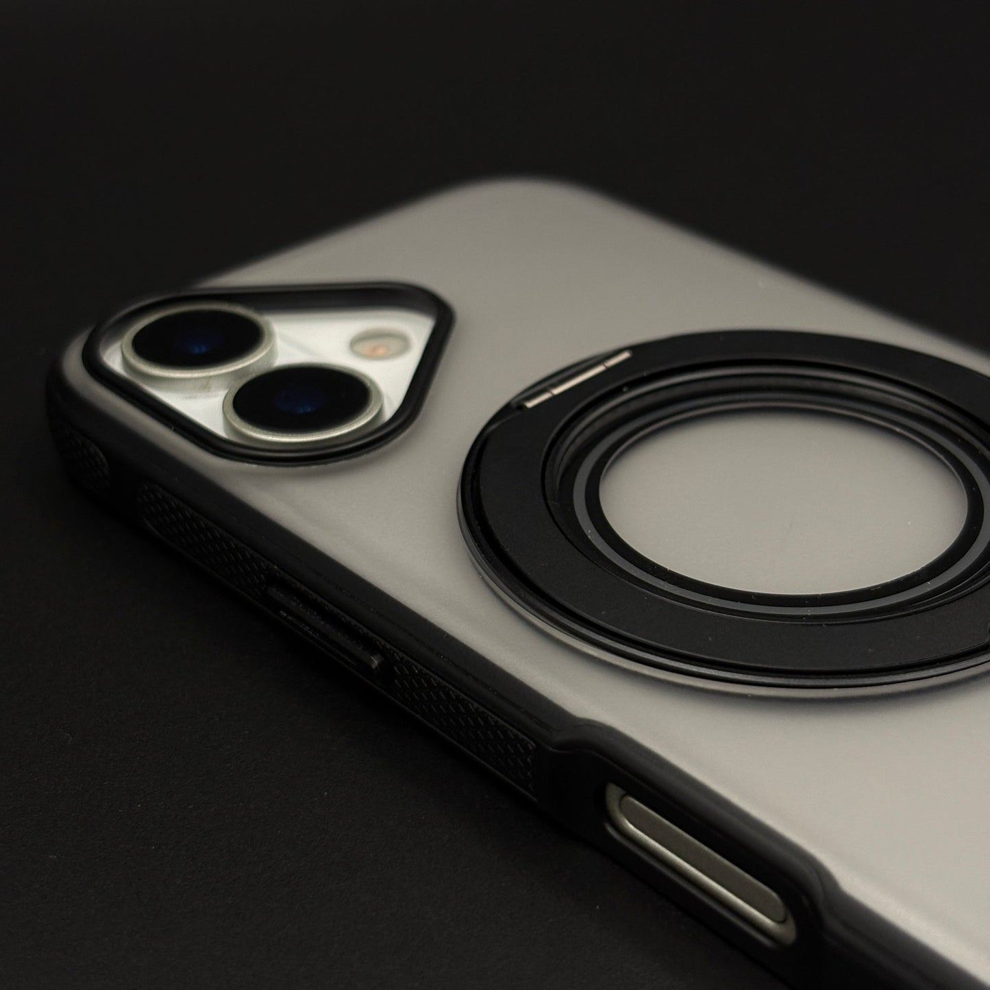 Rotating Metal Stand Clear Case for iPhone 17 | MagSafe Compatible Kickstand Cover