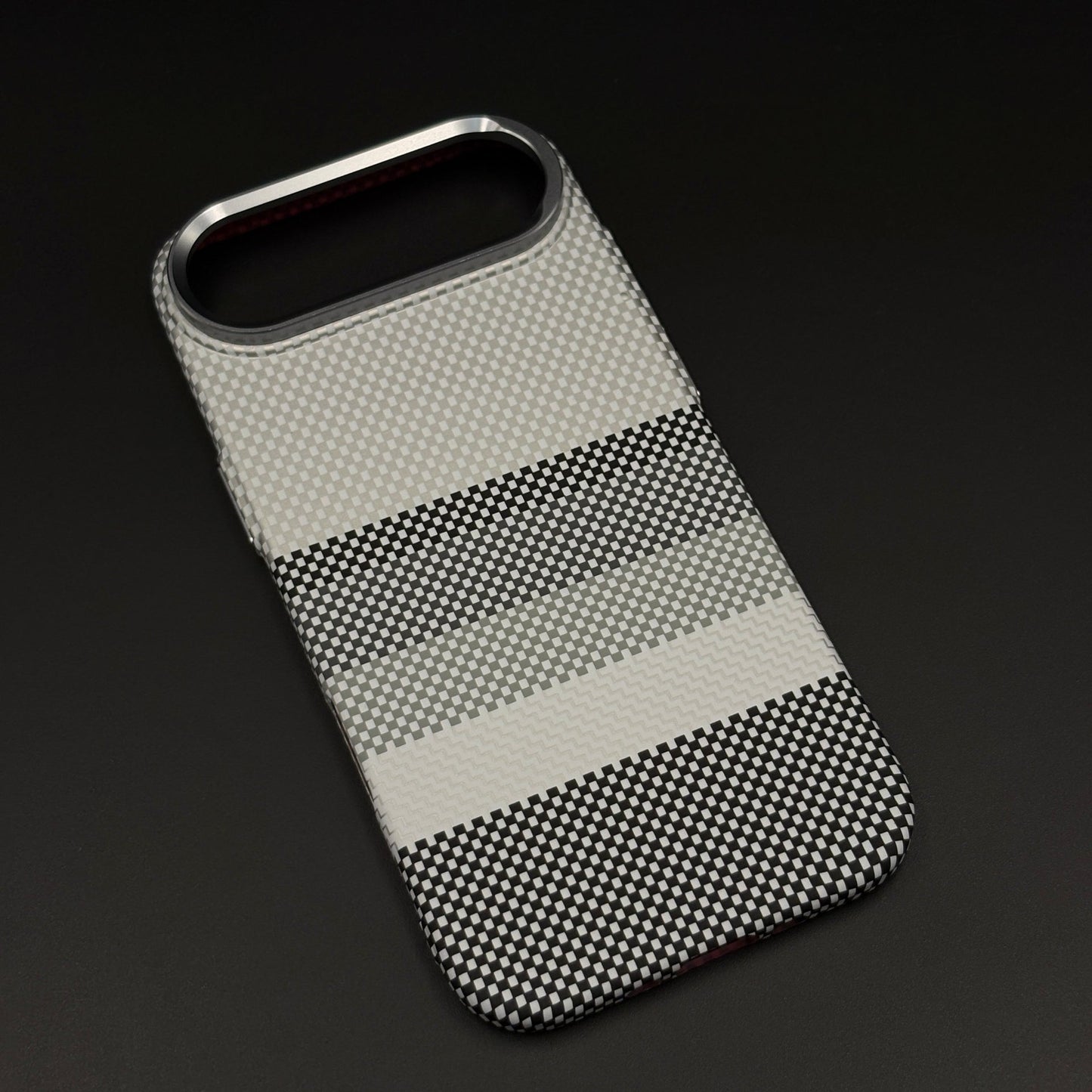 Gray Monochrome Stripe Case Slim Mobile Case Cover for iPhone 17 Air | Rare Aramid Texture Finish | Real Carbon Fibre Feel | Hidden MagSafe