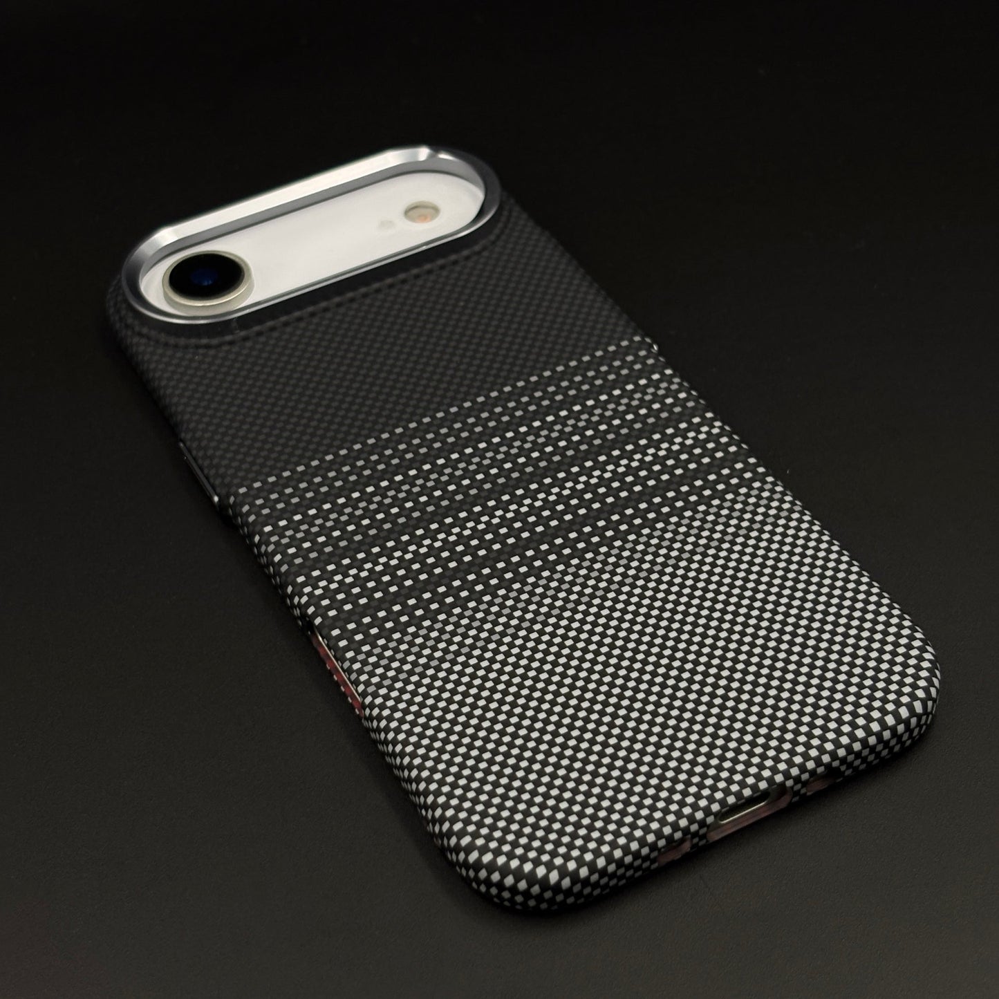 Black Graphite Stripe Case Slim Mobile Case Cover for iPhone 17 Air | Rare Aramid Texture Finish | Real Carbon Fibre Feel | Hidden MagSafe