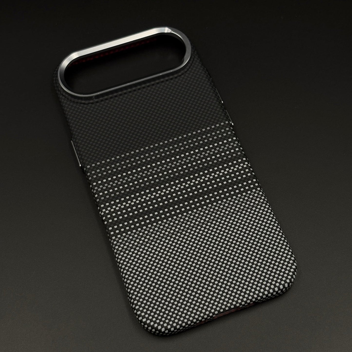 Black Graphite Stripe Case Slim Mobile Case Cover for iPhone 17 Air | Rare Aramid Texture Finish | Real Carbon Fibre Feel | Hidden MagSafe