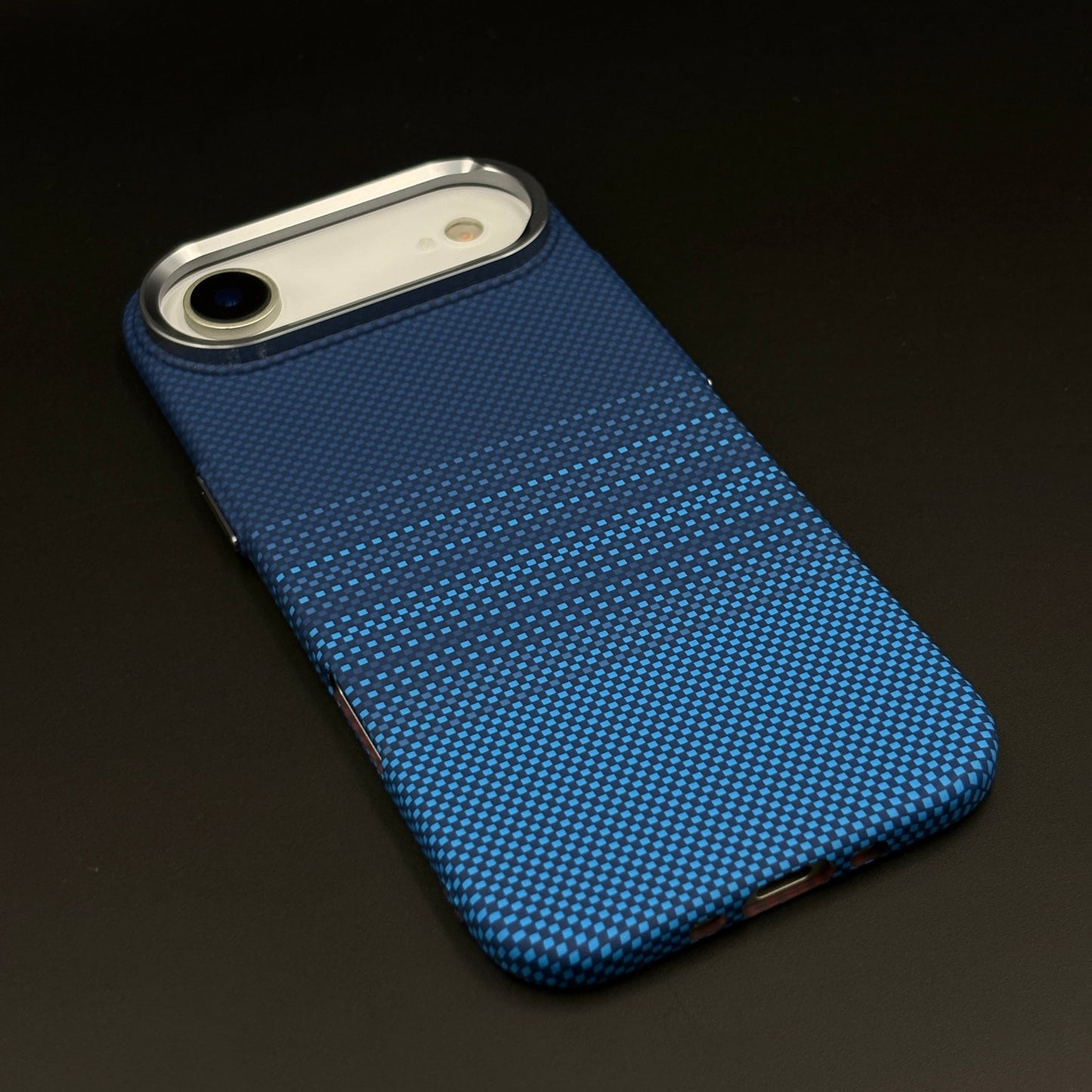 Midnight Blue Stripe Case Slim Mobile Case Cover for iPhone 17 Air | Rare Aramid Texture Finish | Real Carbon Fibre Feel | Hidden MagSafe
