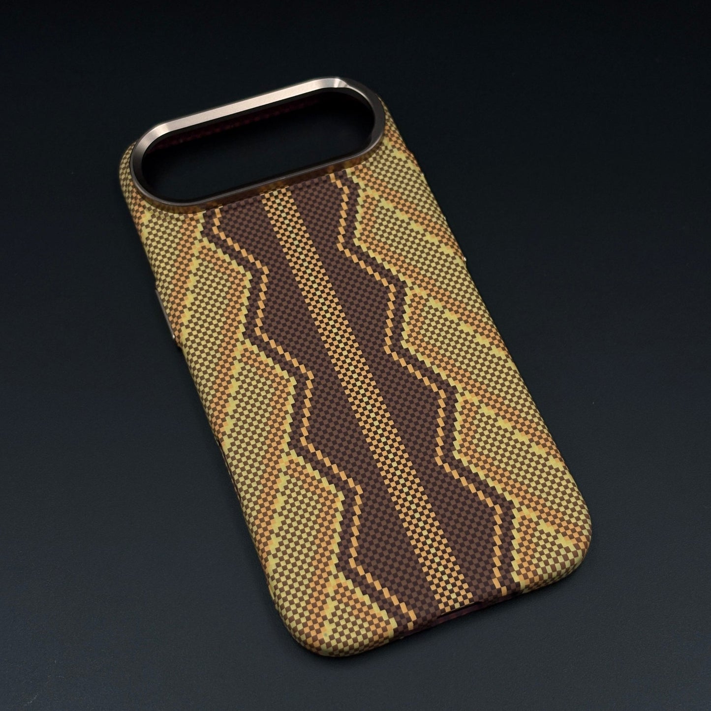 Desert Brown Zigzag Case Slim Mobile Case Cover for iPhone 17 Air | Rare Aramid Texture Finish | Real Carbon Fibre Feel | Hidden MagSafe