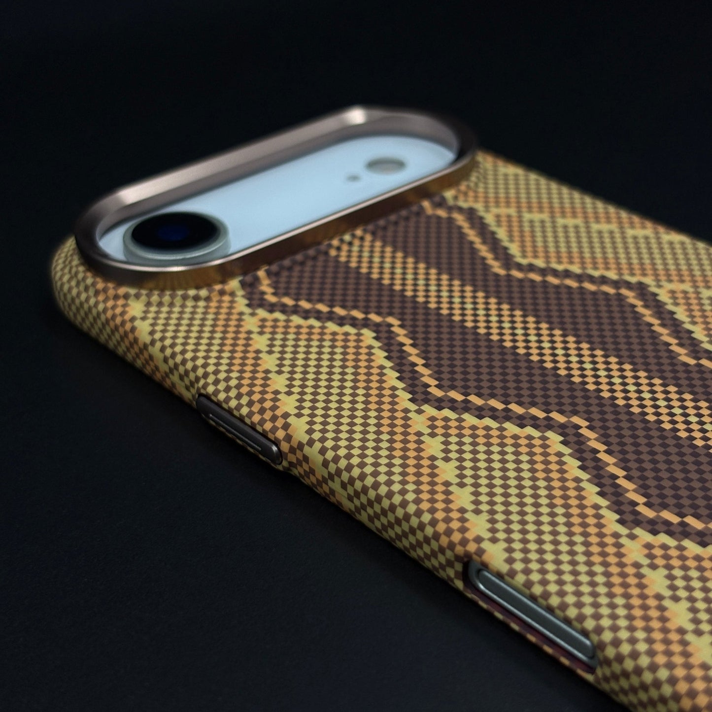 Desert Brown Zigzag Case Slim Mobile Case Cover for iPhone 17 Air | Rare Aramid Texture Finish | Real Carbon Fibre Feel | Hidden MagSafe