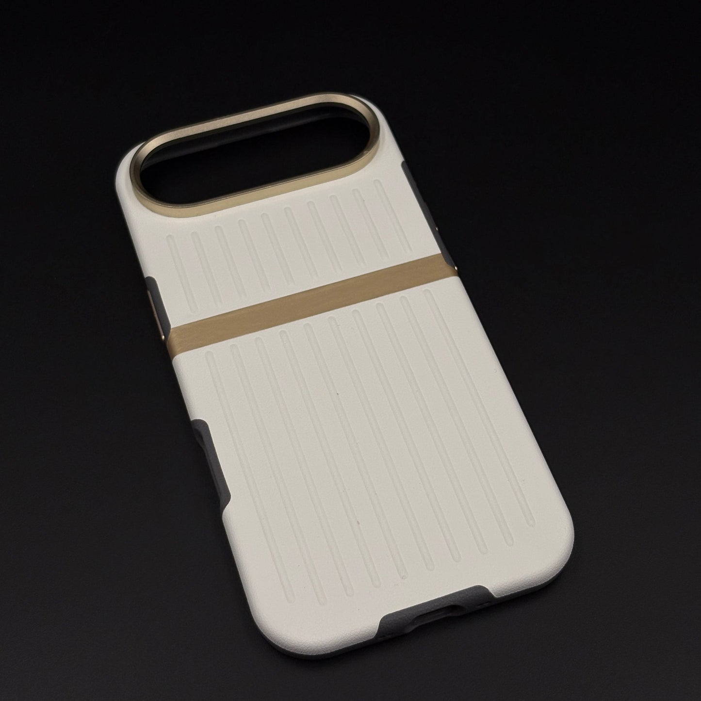 Striped Grip Hidden MagSafe Leather Case for iPhone 17 Air | Premium Camera Frame Back Cover