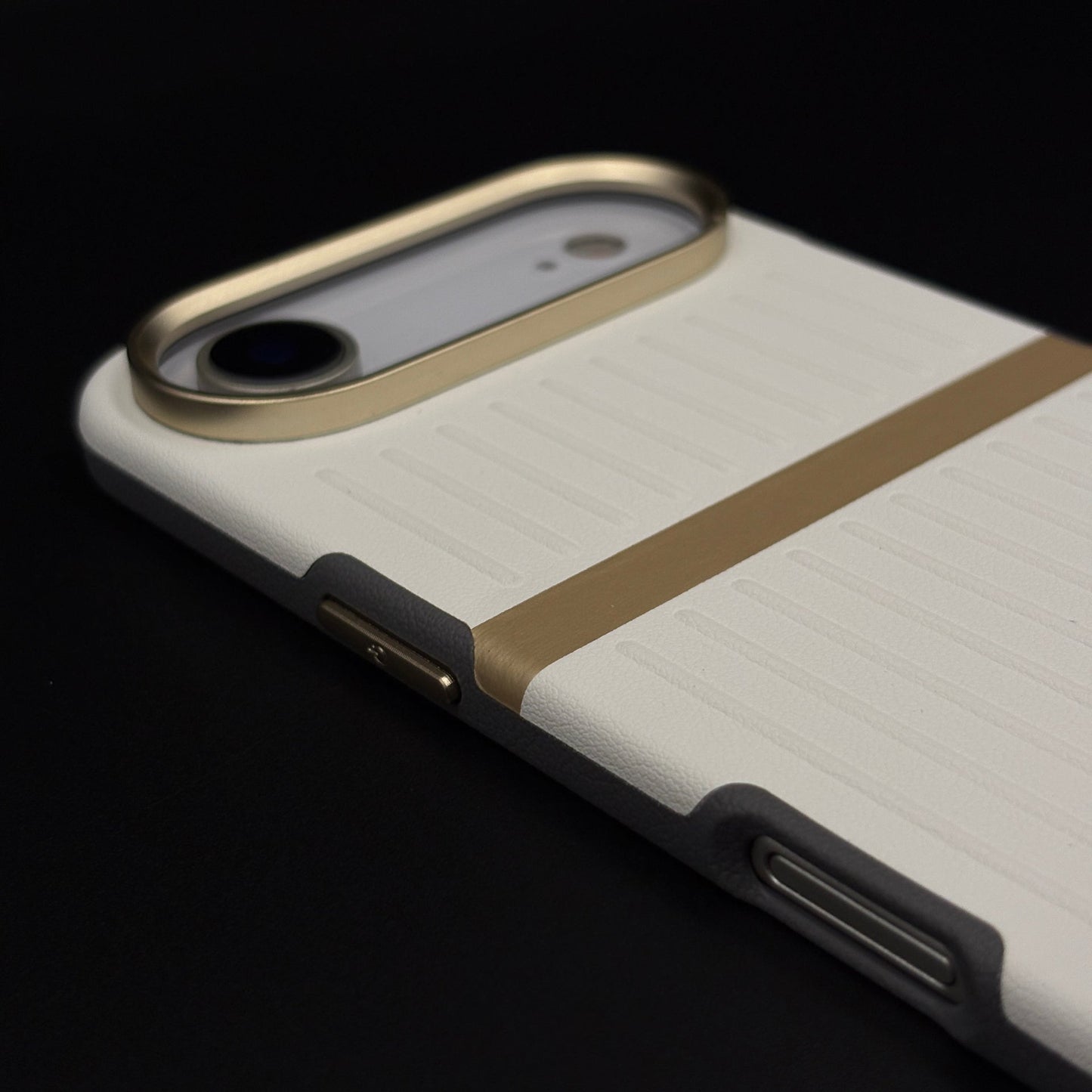 Striped Grip Hidden MagSafe Leather Case for iPhone 17 Air | Premium Camera Frame Back Cover