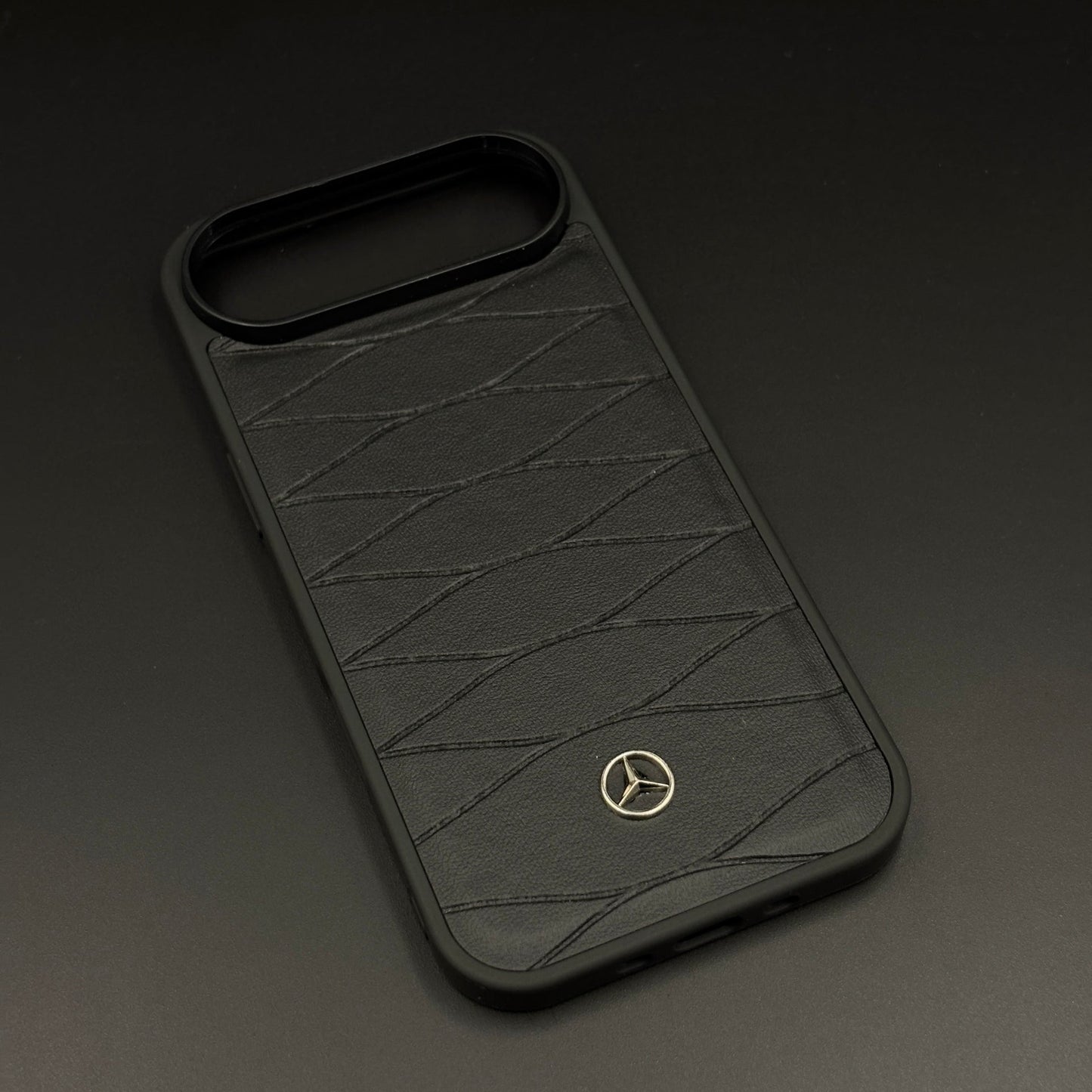 Luxury Sports Car Merc Logo Leather Case for iPhone 17 Air | Premium Pattern Back Cover