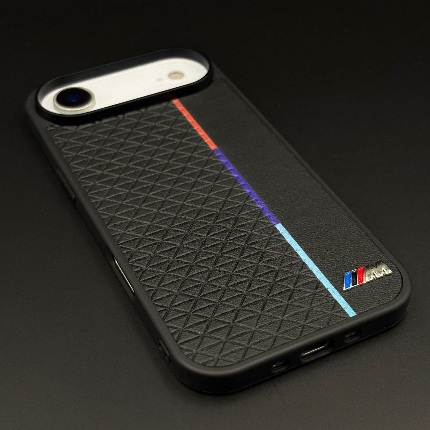 Performance M Tricolor Stripe Sports Car Logo Case for iPhone 17 Air | Textured Grip Back Cover