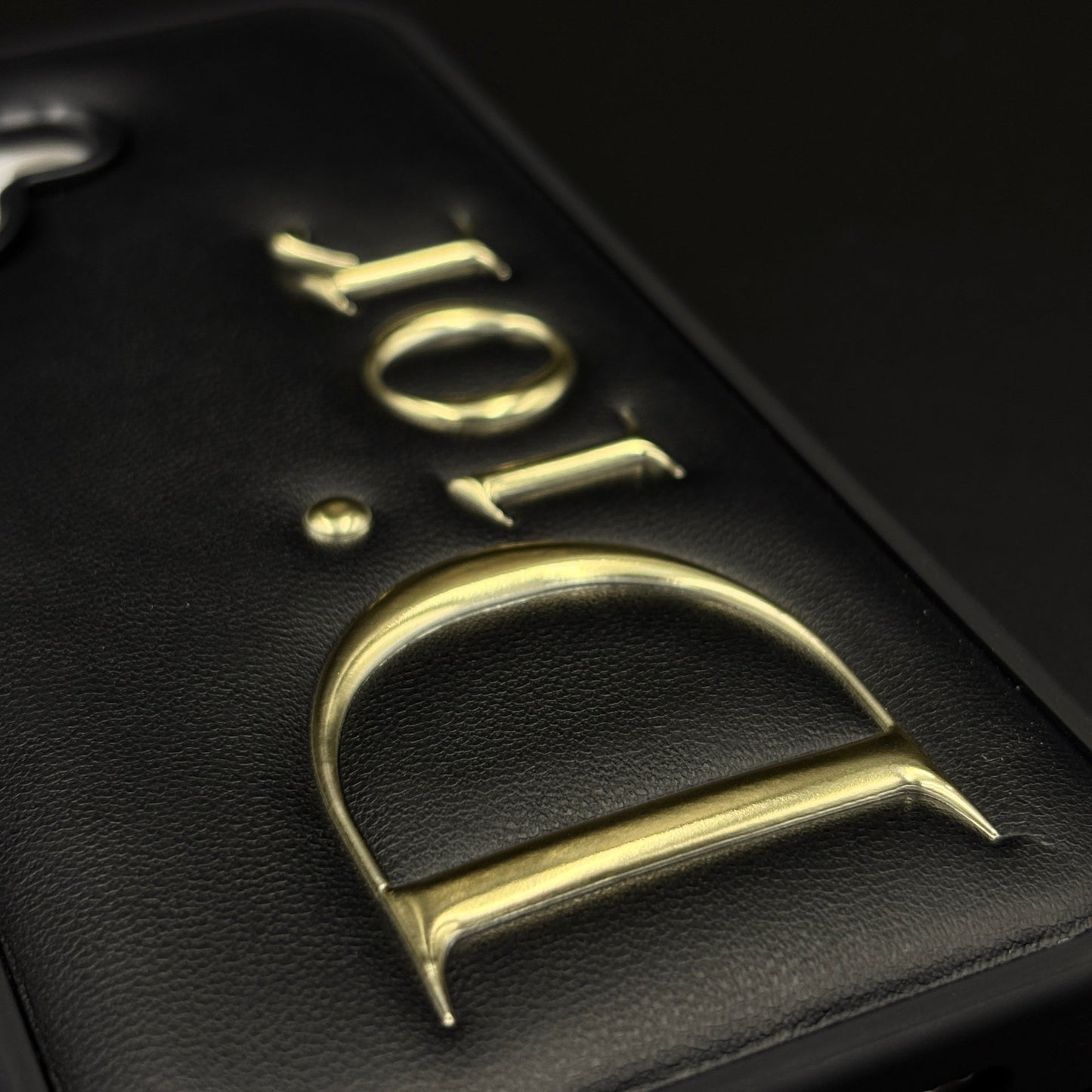Gold Logo Embossed Puffer Mobile Case for iPhone 17 | Premium Black Designer Cushion | Embossed Logo
