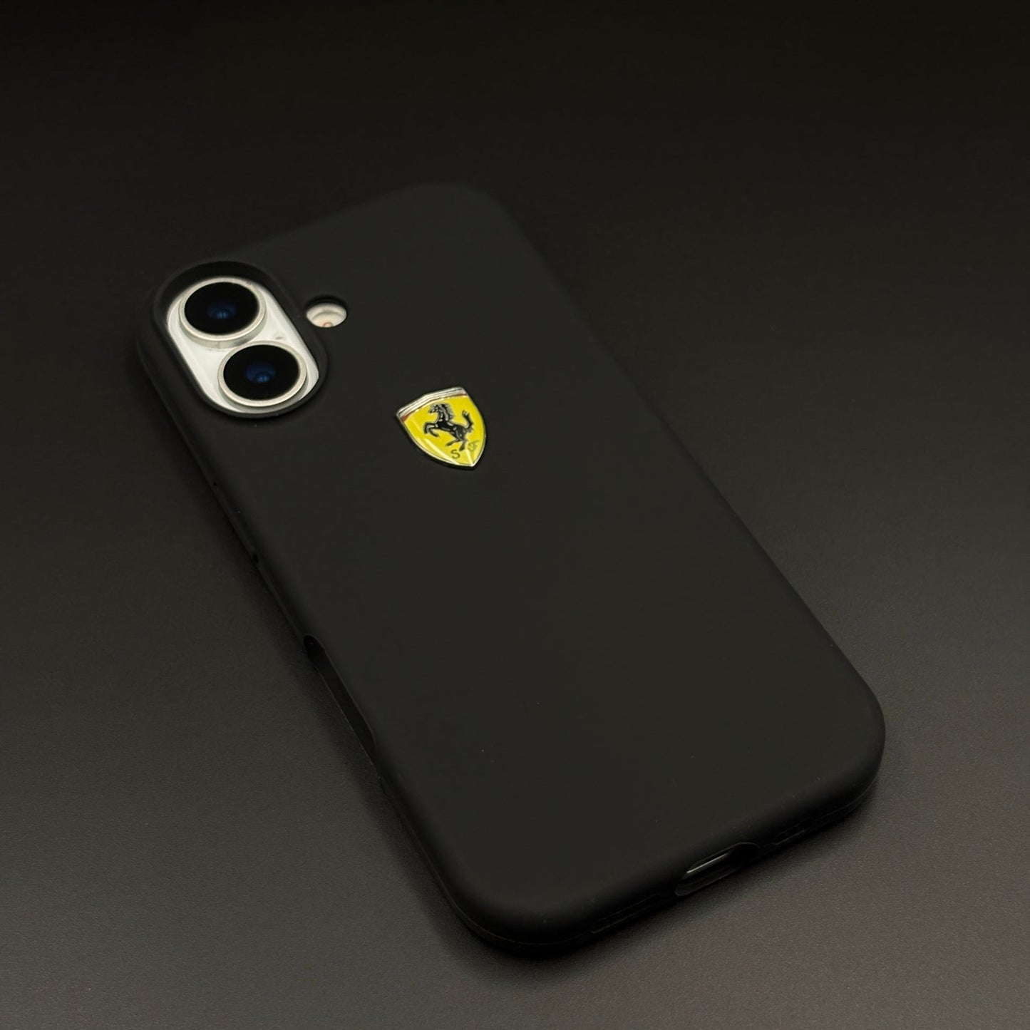 FR Edition Smooth Silk Feel Black Silicone Phone Case Cover for iPhone 17 | Sporty Luxury Finish