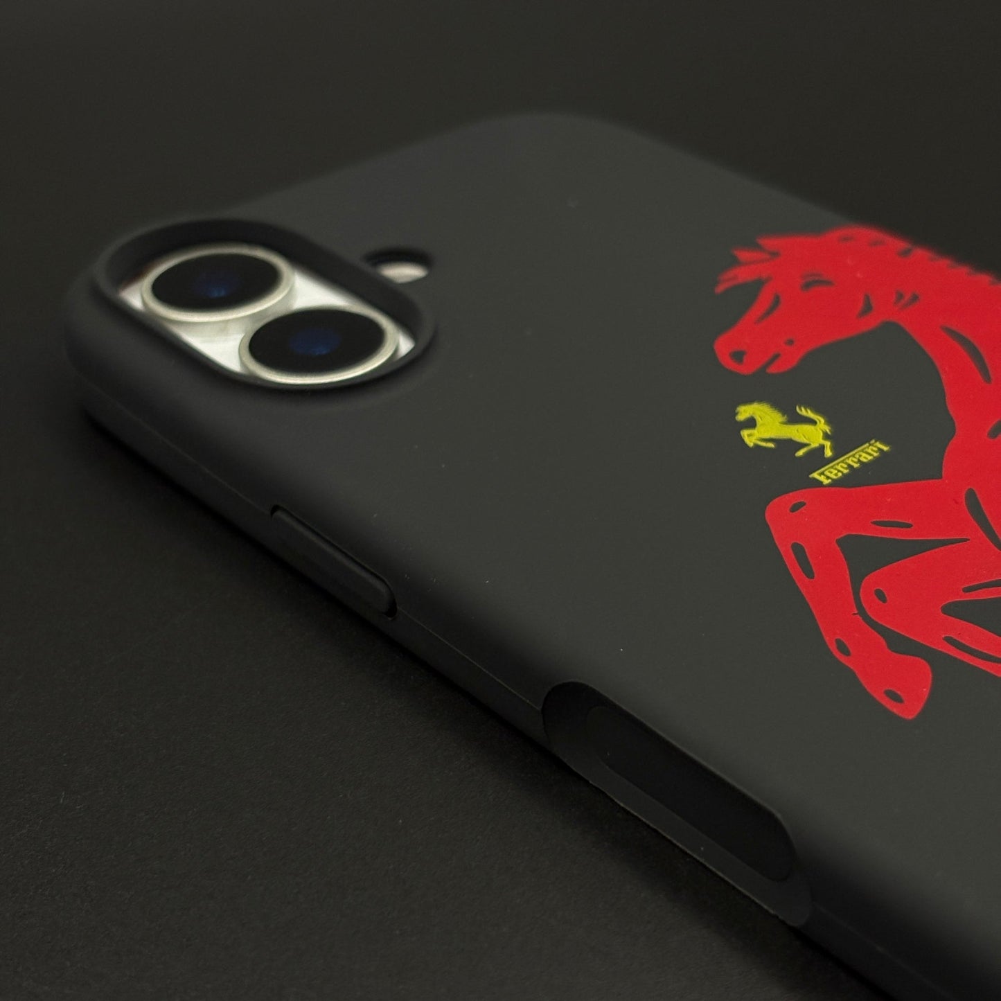 FR Horse Silhouette Black Mobile Case Cover for iPhone 17 | Soft Silicone Touch | Sports Edition