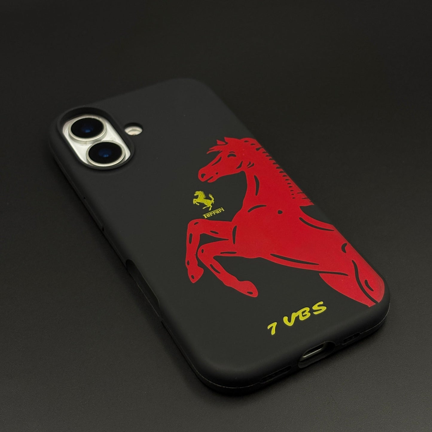 FR Horse Silhouette Black Mobile Case Cover for iPhone 17 | Soft Silicone Touch | Sports Edition