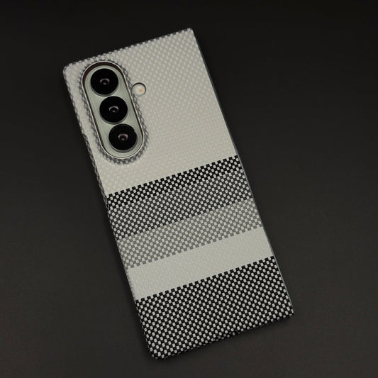 Aramid Texture Case Monochrome Stripe for Samsung Galaxy Z Fold 6 Carbon Fibre Feel | Hidden MagSafe | Ultra Slim Fit