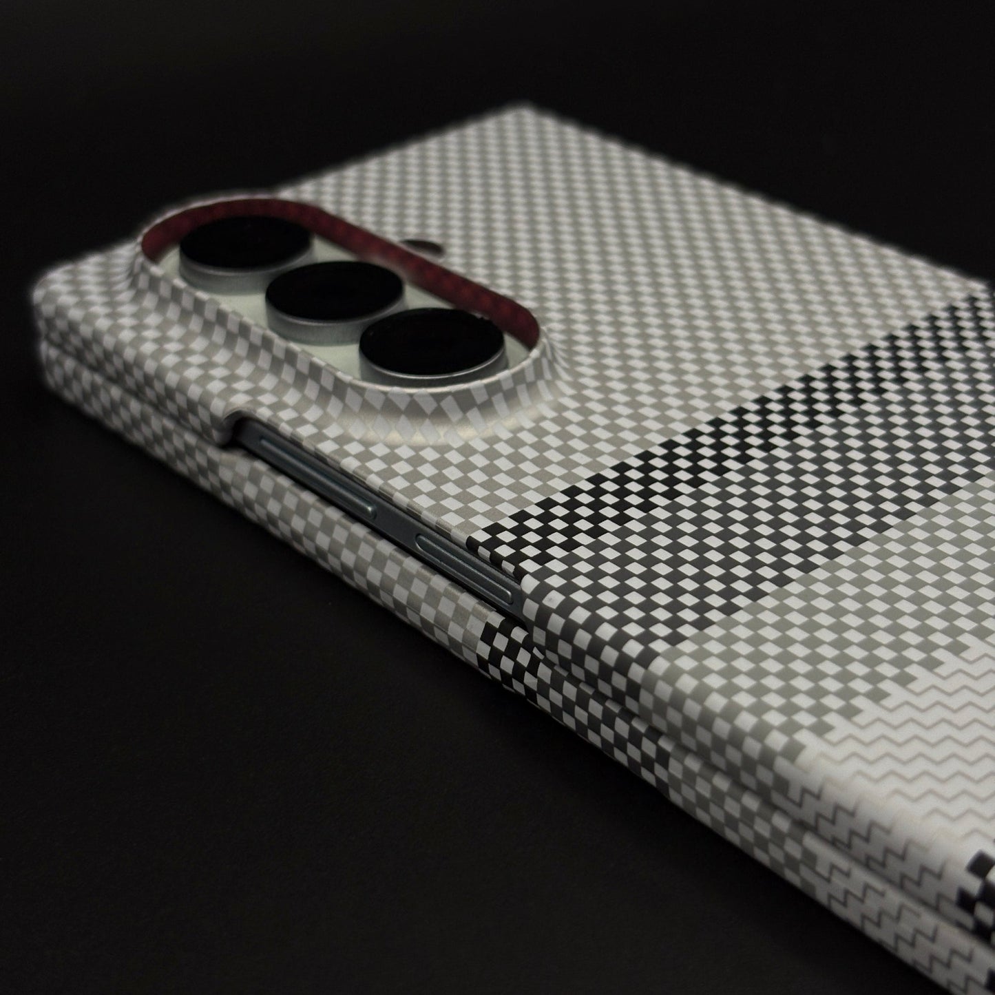 Aramid Texture Case Monochrome Stripe for Samsung Galaxy Z Fold 6 Carbon Fibre Feel | Hidden MagSafe | Ultra Slim Fit