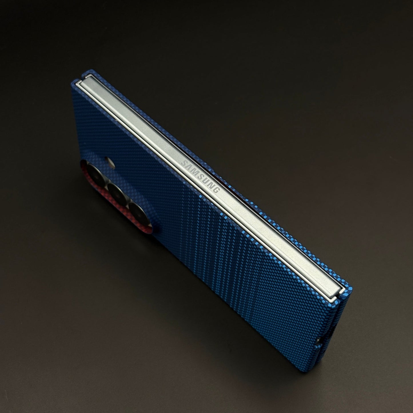 Aramid Texture Case Midnight Blue Stripe for Samsung Galaxy Z Fold 8 Ultra Carbon Fibre Feel | Hidden MagSafe | Ultra Slim Fit
