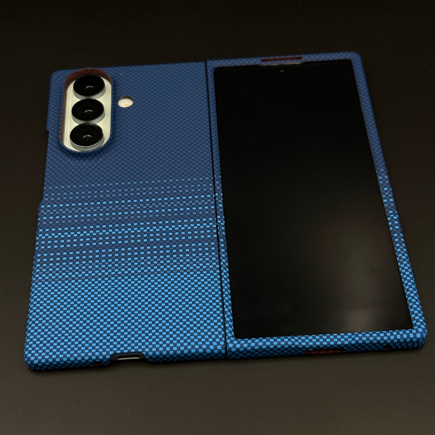 Aramid Texture Case Midnight Blue Stripe for Samsung Galaxy Z Fold 8 Ultra Carbon Fibre Feel | Hidden MagSafe | Ultra Slim Fit