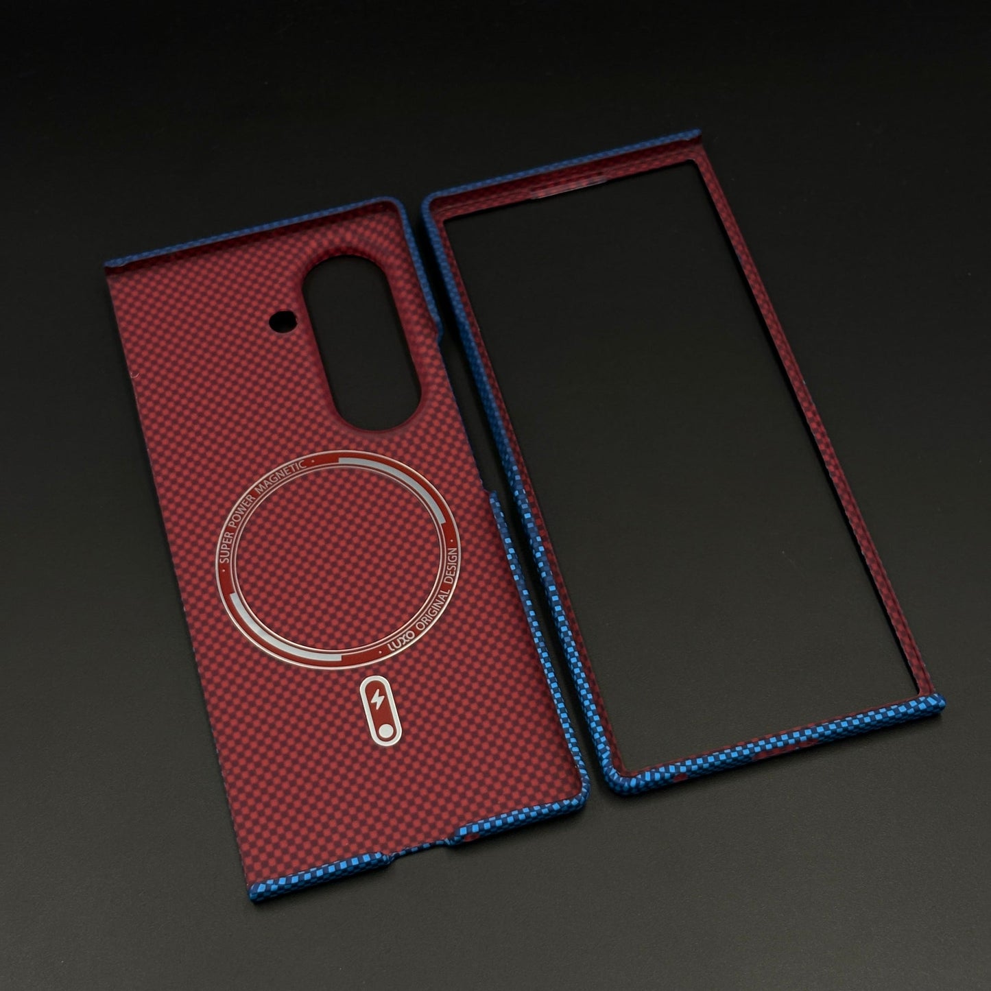 Aramid Texture Case Midnight Blue Stripe for Samsung Galaxy Z Fold 8 Ultra Carbon Fibre Feel | Hidden MagSafe | Ultra Slim Fit