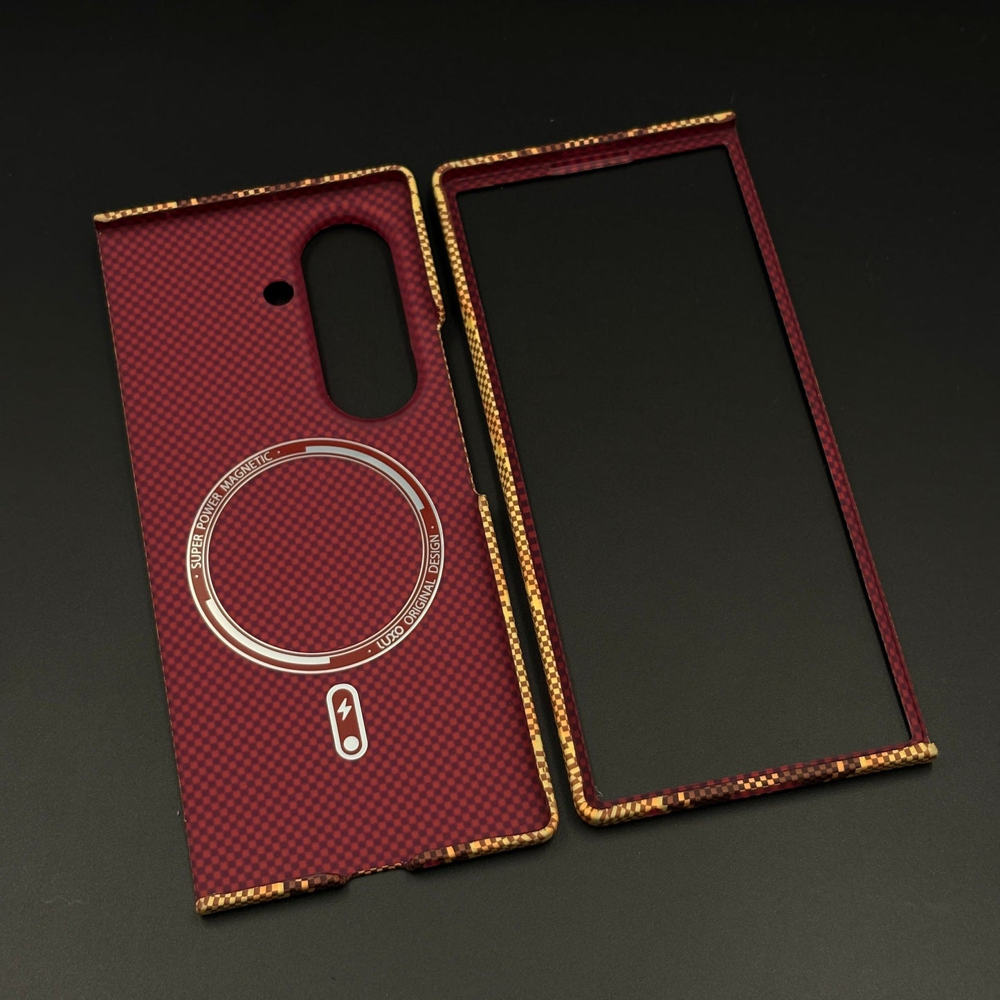 Aramid Texture Case Desert Brown Zigzag for Samsung Galaxy Z Fold 7 Carbon Fibre Feel | Hidden MagSafe | Ultra Slim Fit