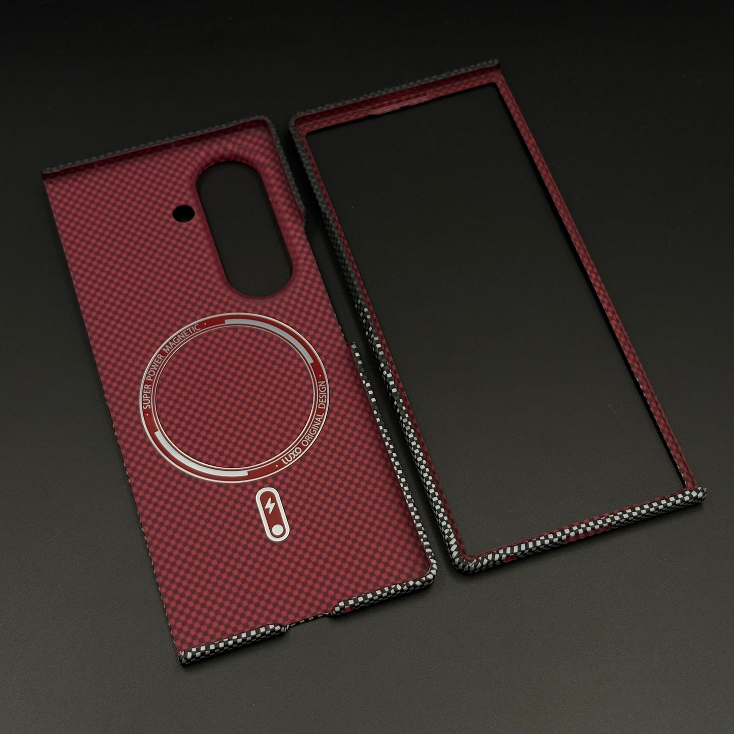 Aramid Texture Case Shadow Gray Stripe for Samsung Galaxy Z Fold 8 Ultra Carbon Fibre Feel | Hidden MagSafe | Ultra Slim Fit