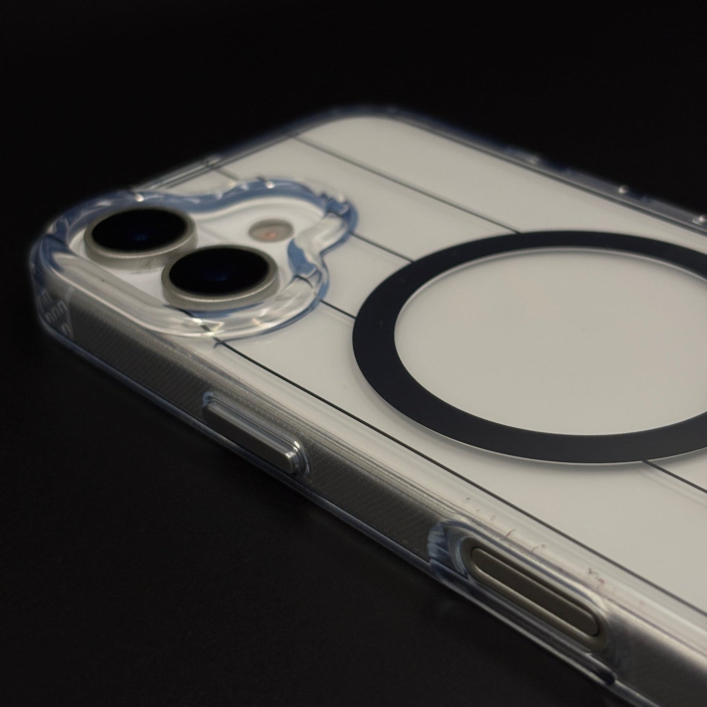Smokey MagSafe Transparent Mobile Case Cover for iPhone 17 | Anti‑Yellow Line Design Back