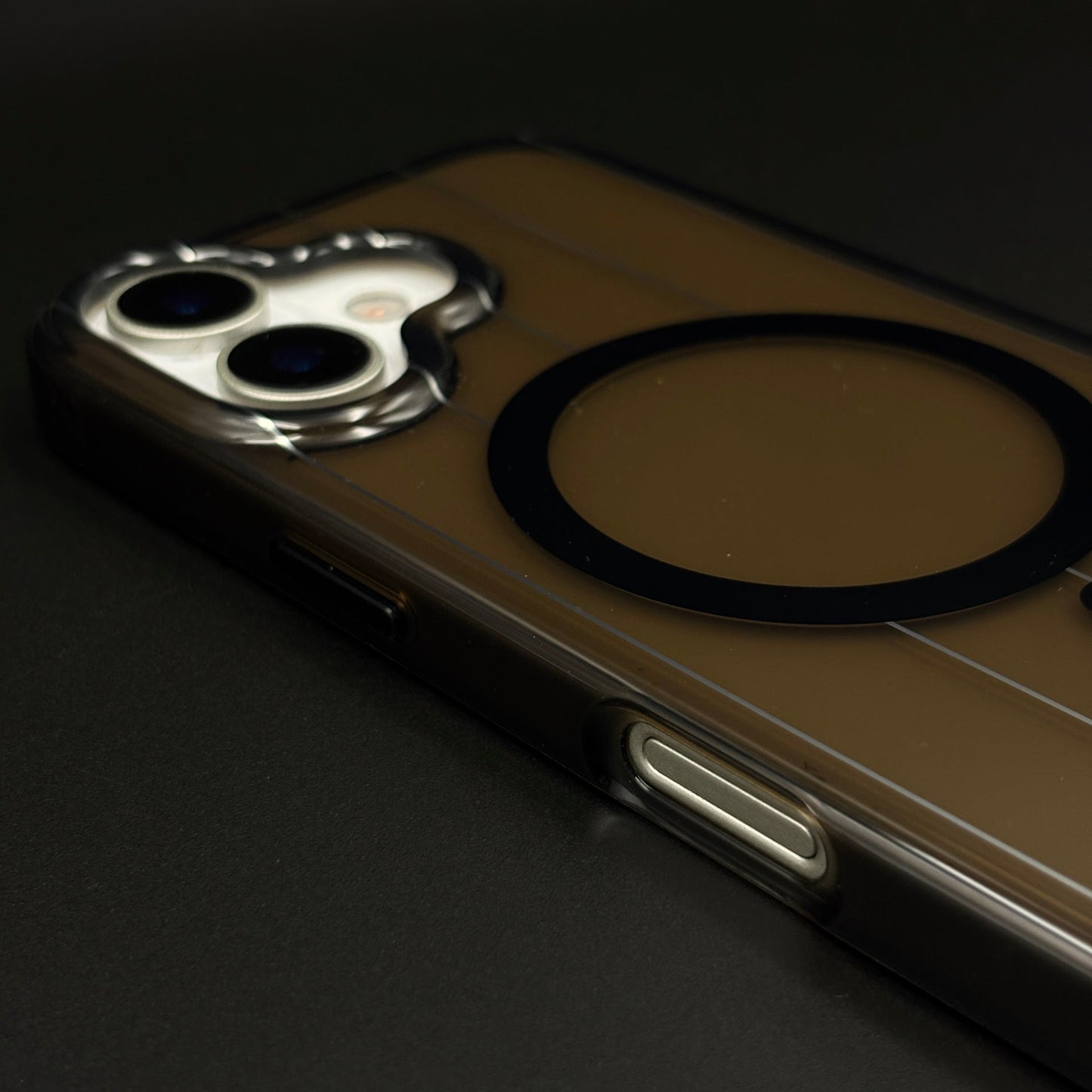 Smokey MagSafe Transparent Mobile Case Cover for iPhone 17 | Anti‑Yellow Line Design Back