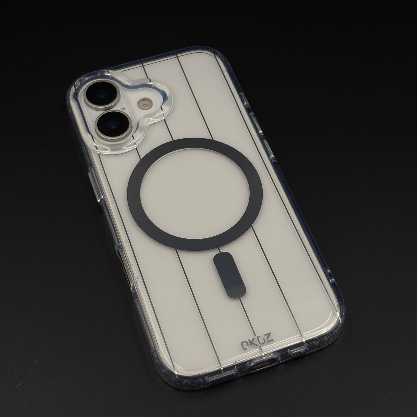 Smokey MagSafe Transparent Mobile Case Cover for iPhone 17 | Anti‑Yellow Line Design Back