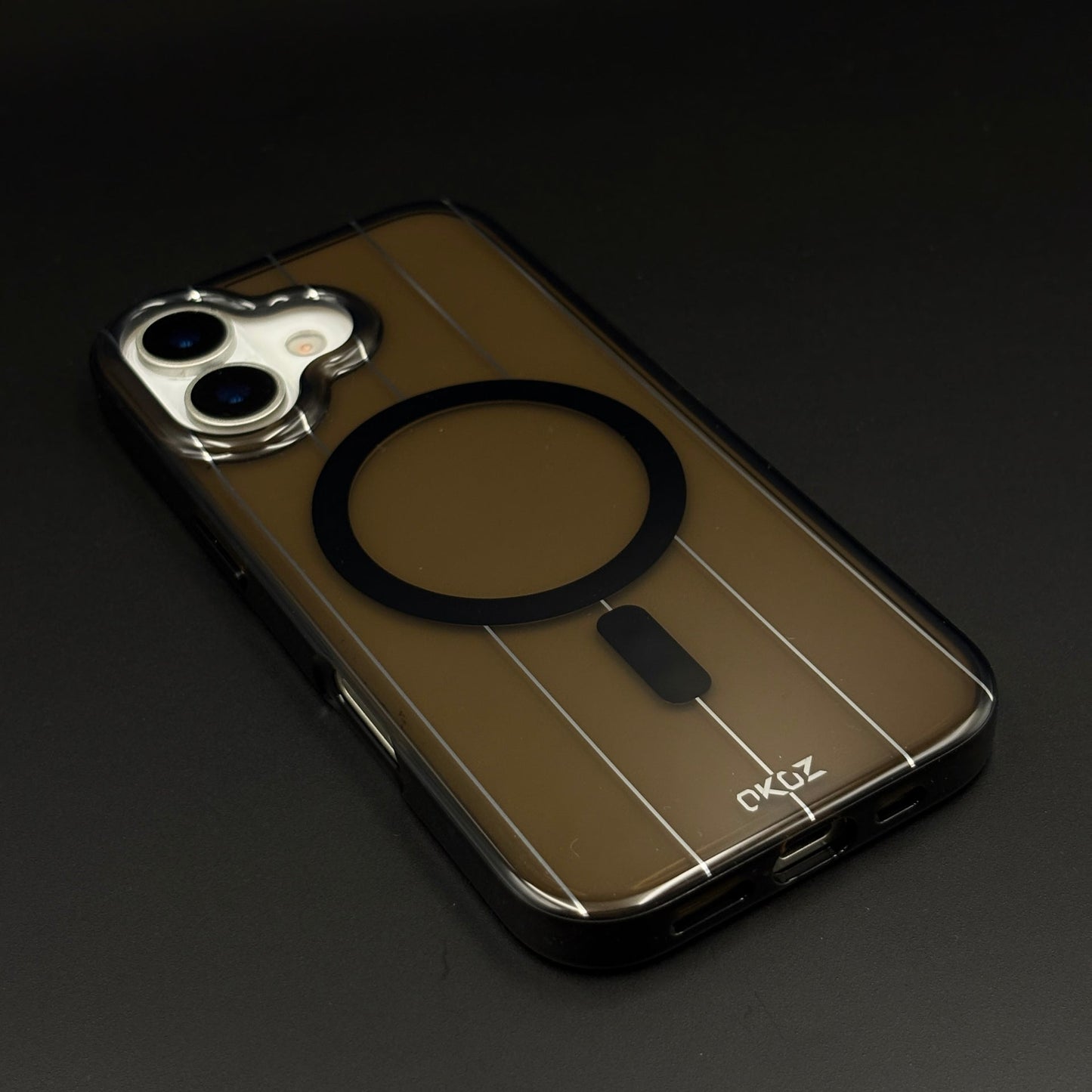 Smokey MagSafe Transparent Mobile Case Cover for iPhone 17 | Anti‑Yellow Line Design Back