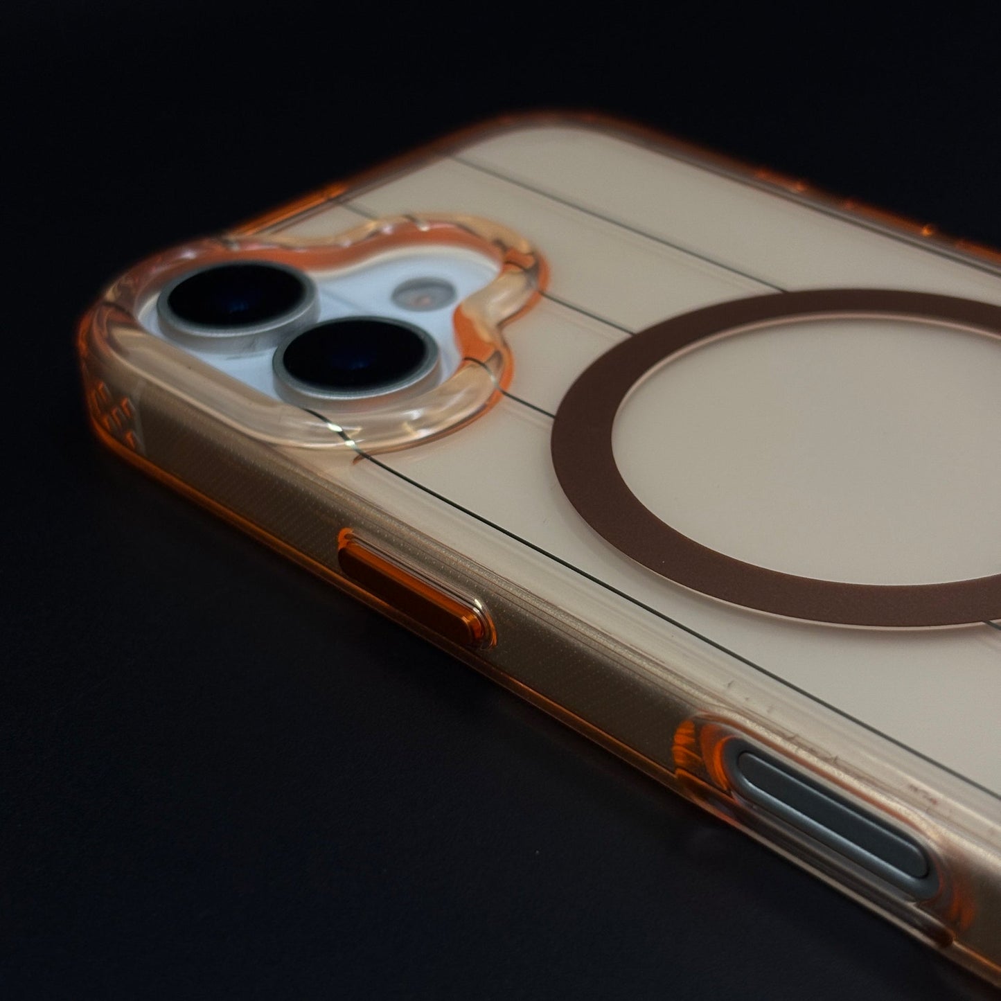Smokey MagSafe Transparent Mobile Case Cover for iPhone 17 | Anti‑Yellow Line Design Back