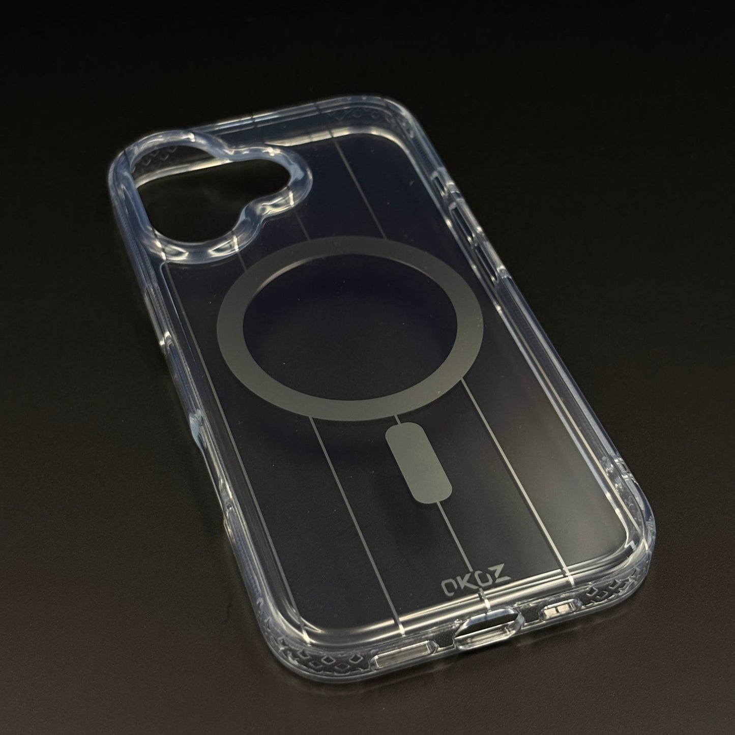 Smokey MagSafe Transparent Mobile Case Cover for iPhone 17 | Anti‑Yellow Line Design Back