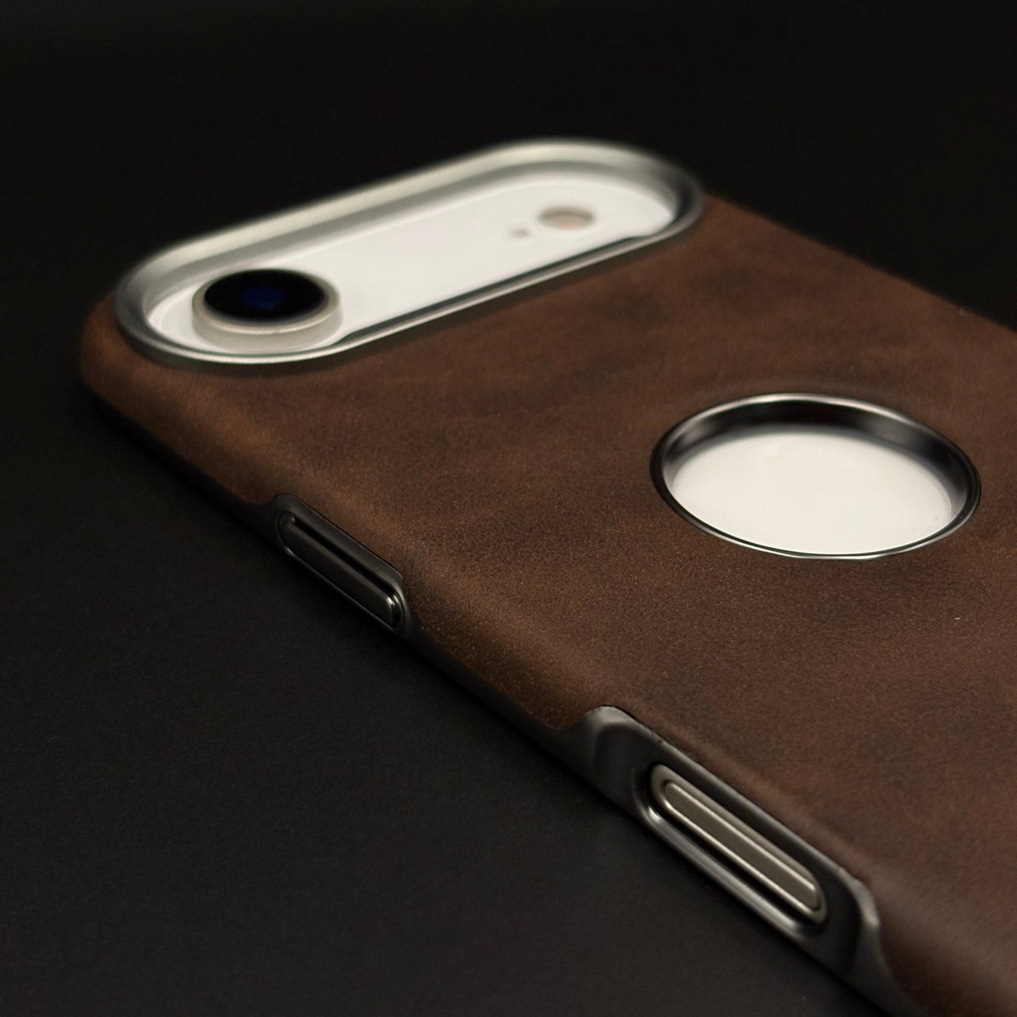 Logo Cut Hidden MagSafe Leather Mobile Case Cover for iPhone 17 Air | Exposed Apple Logo