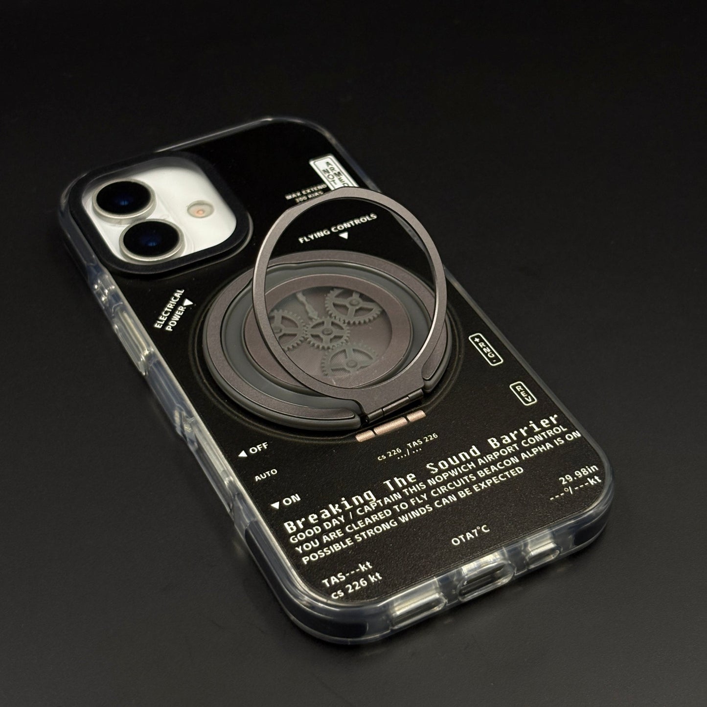 Metal Rotating Stand MagSafe Case for iPhone 17 | Futuristic Tech Gear Ring Kickstand