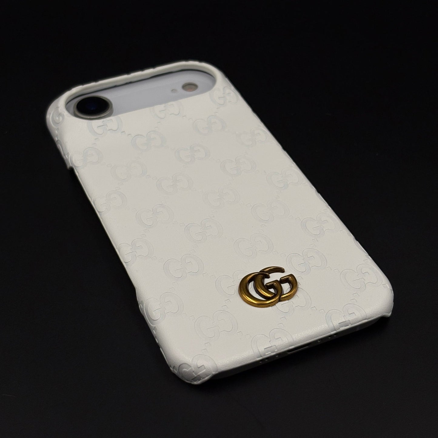 Luxury GG Monogram Leather Mobile Case Cover for iPhone 17 Air | Premium Embossed Monogram | Slim Fit