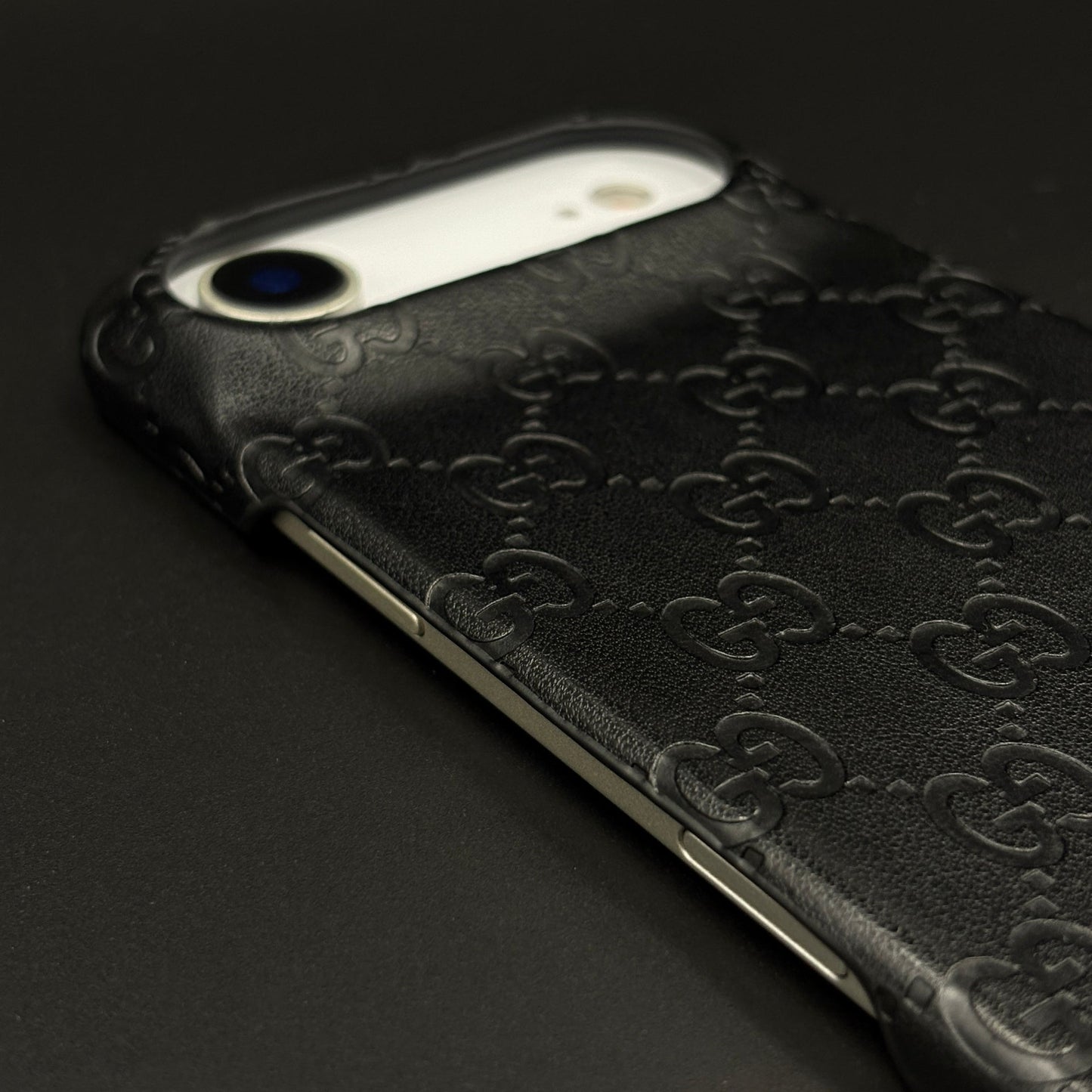 Luxury GG Monogram Leather Mobile Case Cover for iPhone 17 Air | Premium Embossed Monogram | Slim Fit