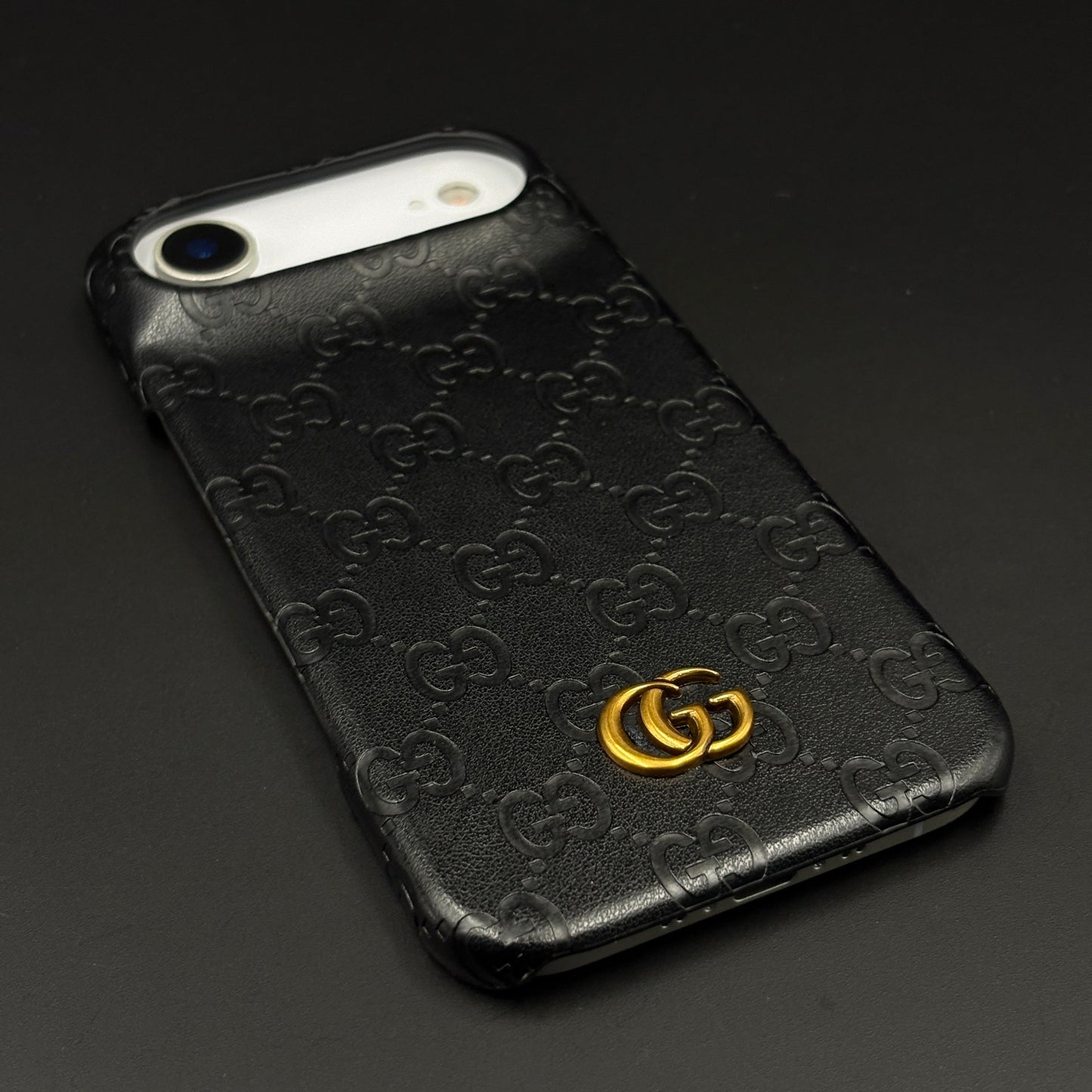 Luxury GG Monogram Leather Mobile Case Cover for iPhone 17 Air | Premium Embossed Monogram | Slim Fit