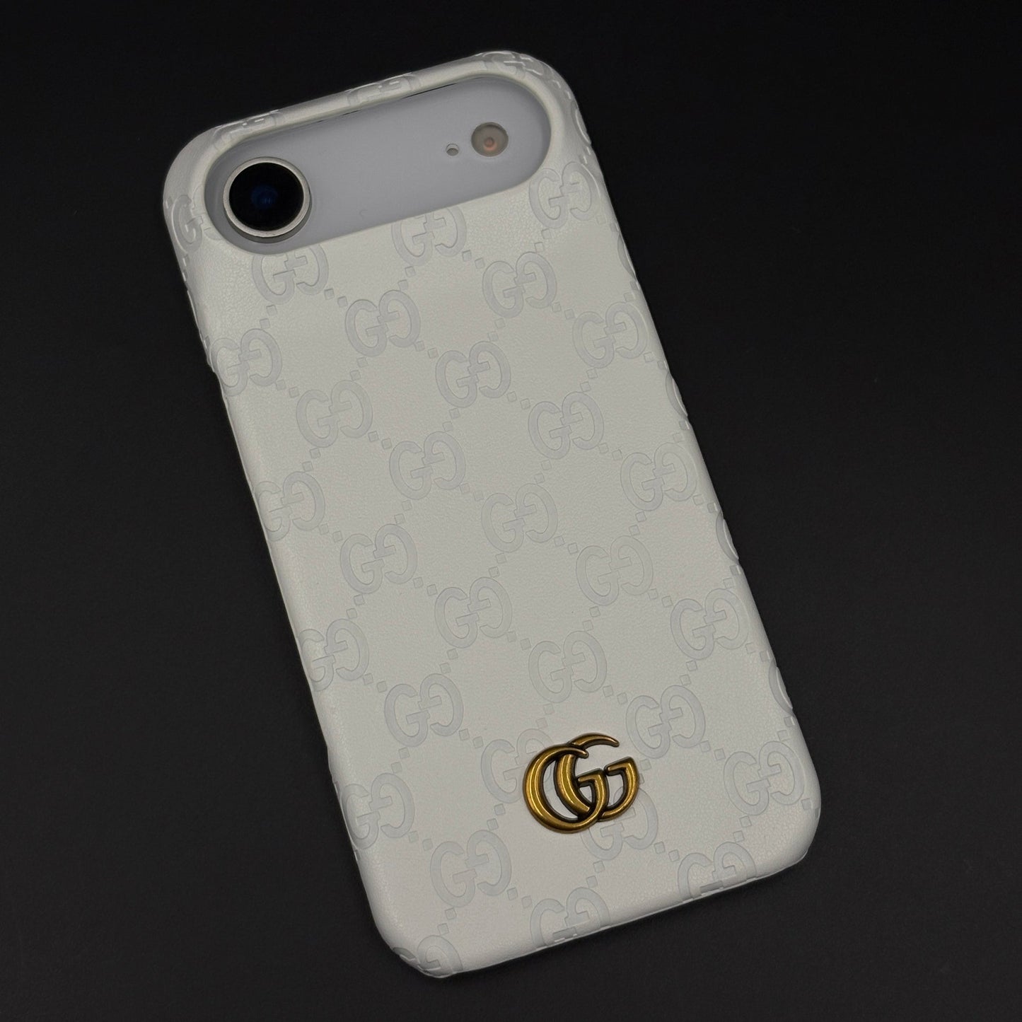 Luxury GG Monogram Leather Mobile Case Cover for iPhone 17 Air | Premium Embossed Monogram | Slim Fit