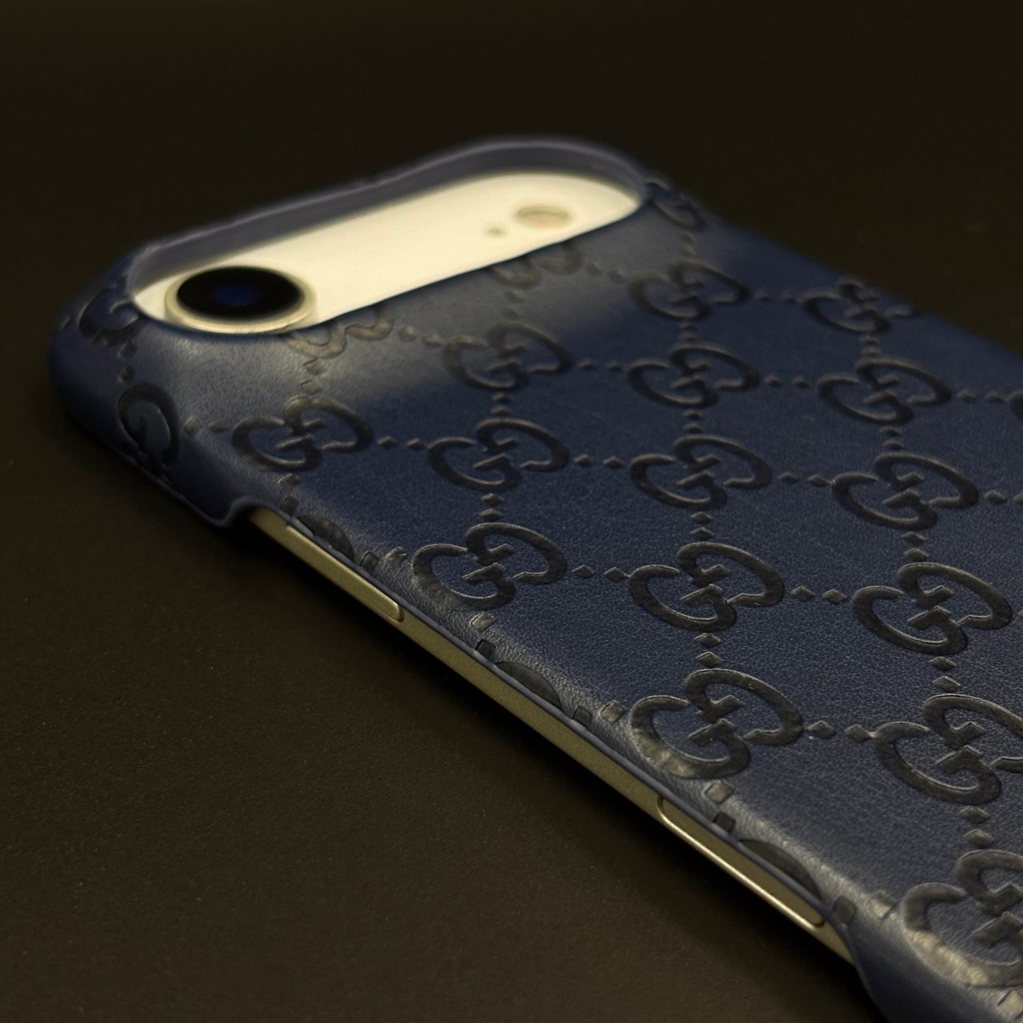 Luxury GG Monogram Leather Mobile Case Cover for iPhone 17 Air | Premium Embossed Monogram | Slim Fit