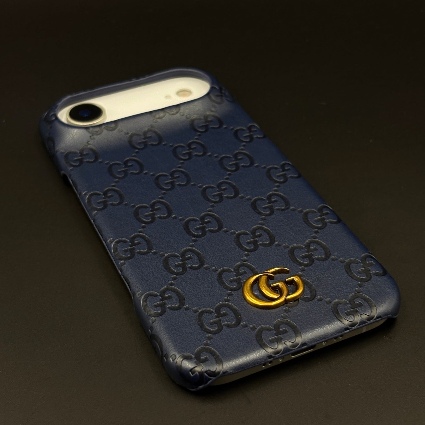 Luxury GG Monogram Leather Mobile Case Cover for iPhone 17 Air | Premium Embossed Monogram | Slim Fit