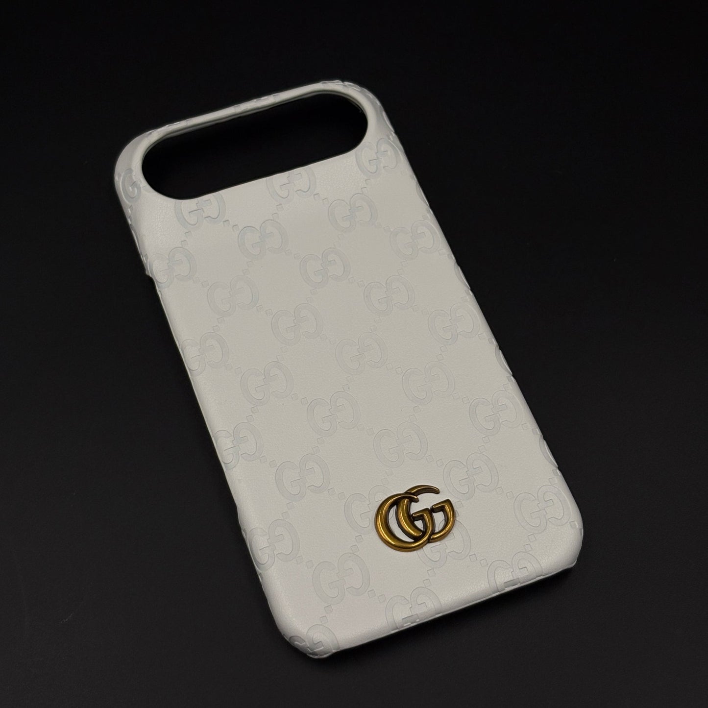 Luxury GG Monogram Leather Mobile Case Cover for iPhone 17 Air | Premium Embossed Monogram | Slim Fit