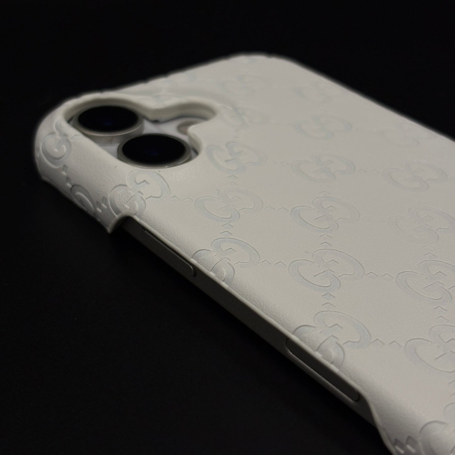 Luxury GG Monogram Leather Mobile Case Cover for iPhone 17 | Premium Embossed Monogram | Slim Fit