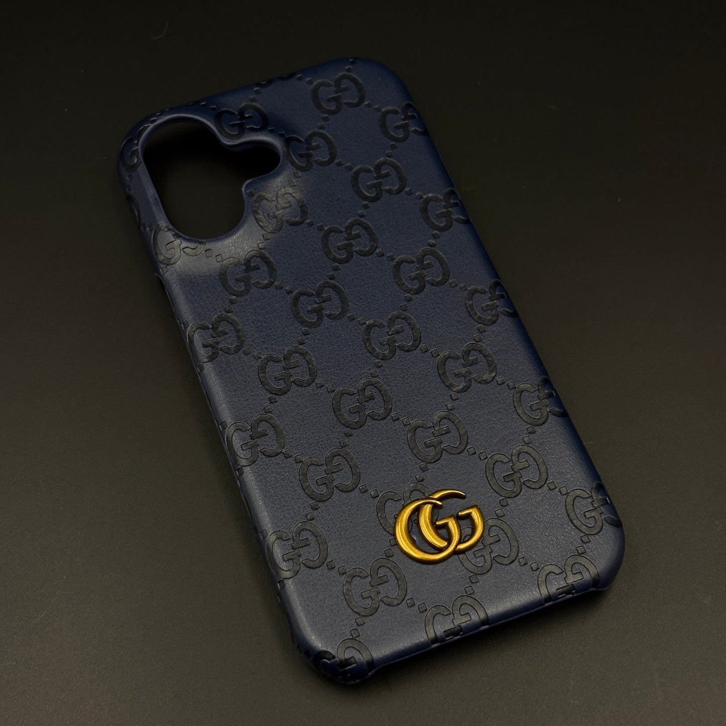 Luxury GG Monogram Leather Mobile Case Cover for iPhone 17 | Premium Embossed Monogram | Slim Fit