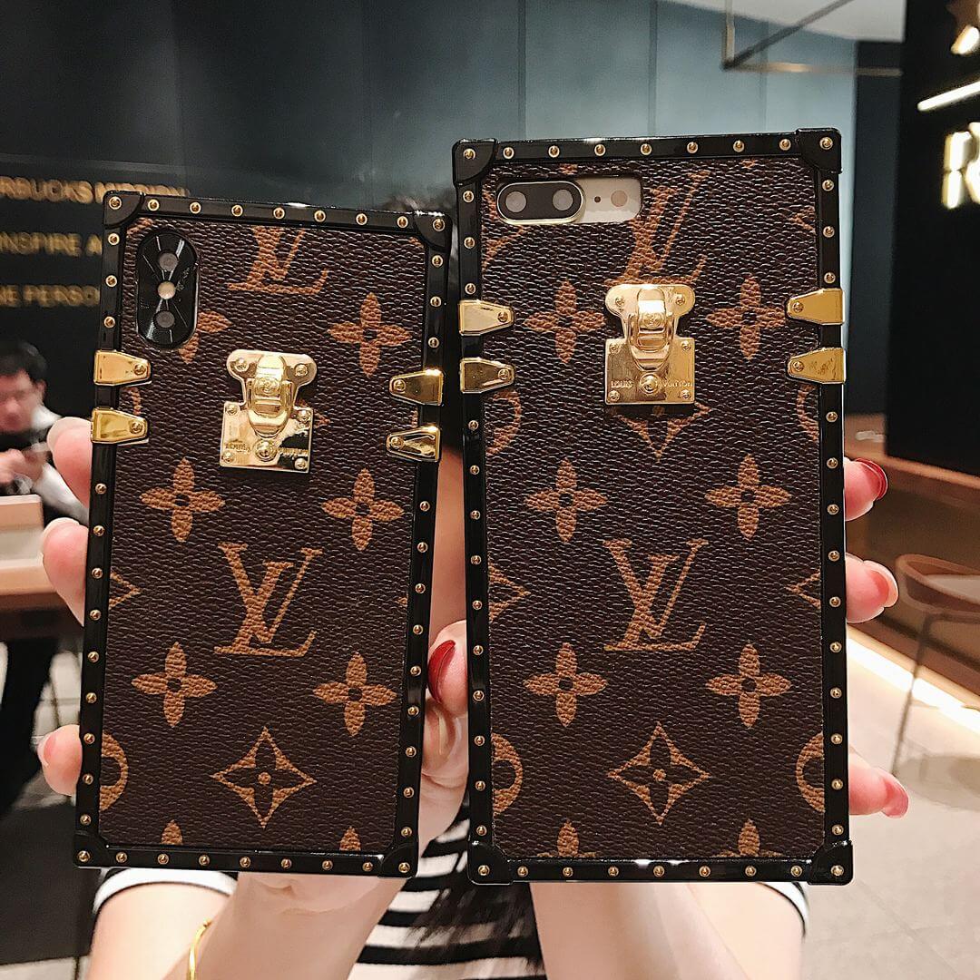 iPhone Luxury Branded Trunk Square Shaped Leather Case