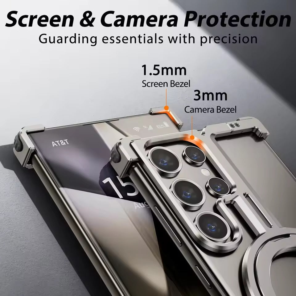 Samsung Galaxy S25 Ultra Metal Magsafe Case Magnetic Ring Kickstand Holder