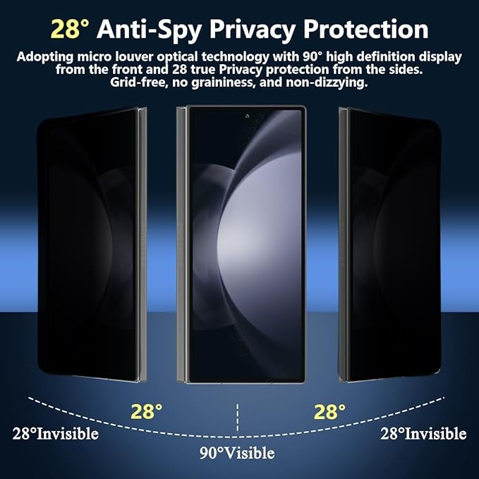Samsung Galaxy Z Fold 7 Front Outer Screen Privacy Tempered Glass