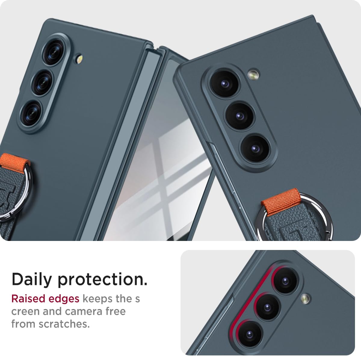 Ring Holder Band Case with Front Screen Protector for Samsung Galaxy Z Fold 5