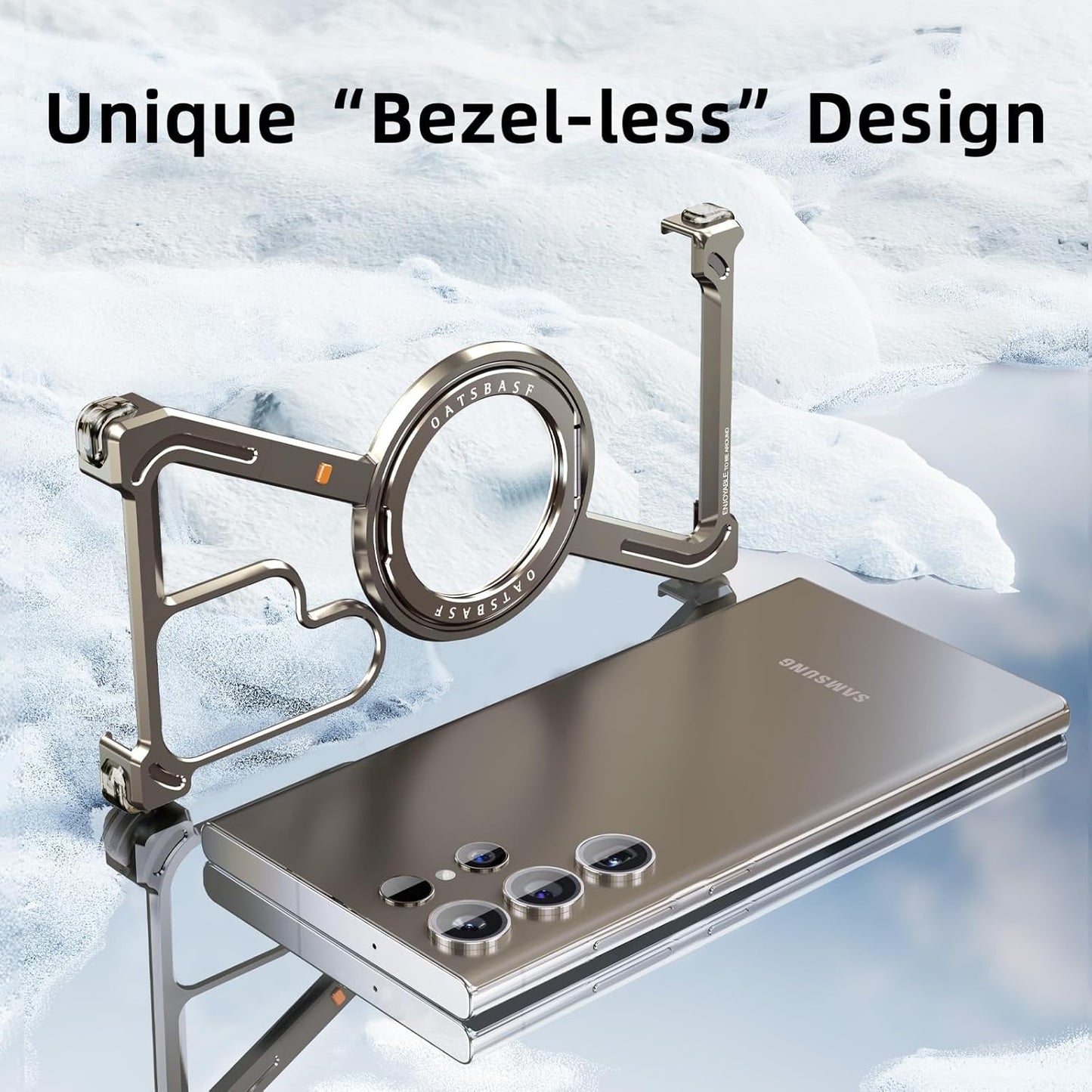 Z Shape Aluminium Metal Rotating Kickstand for Samsung Galaxy S24 Ultra | Frameless Design