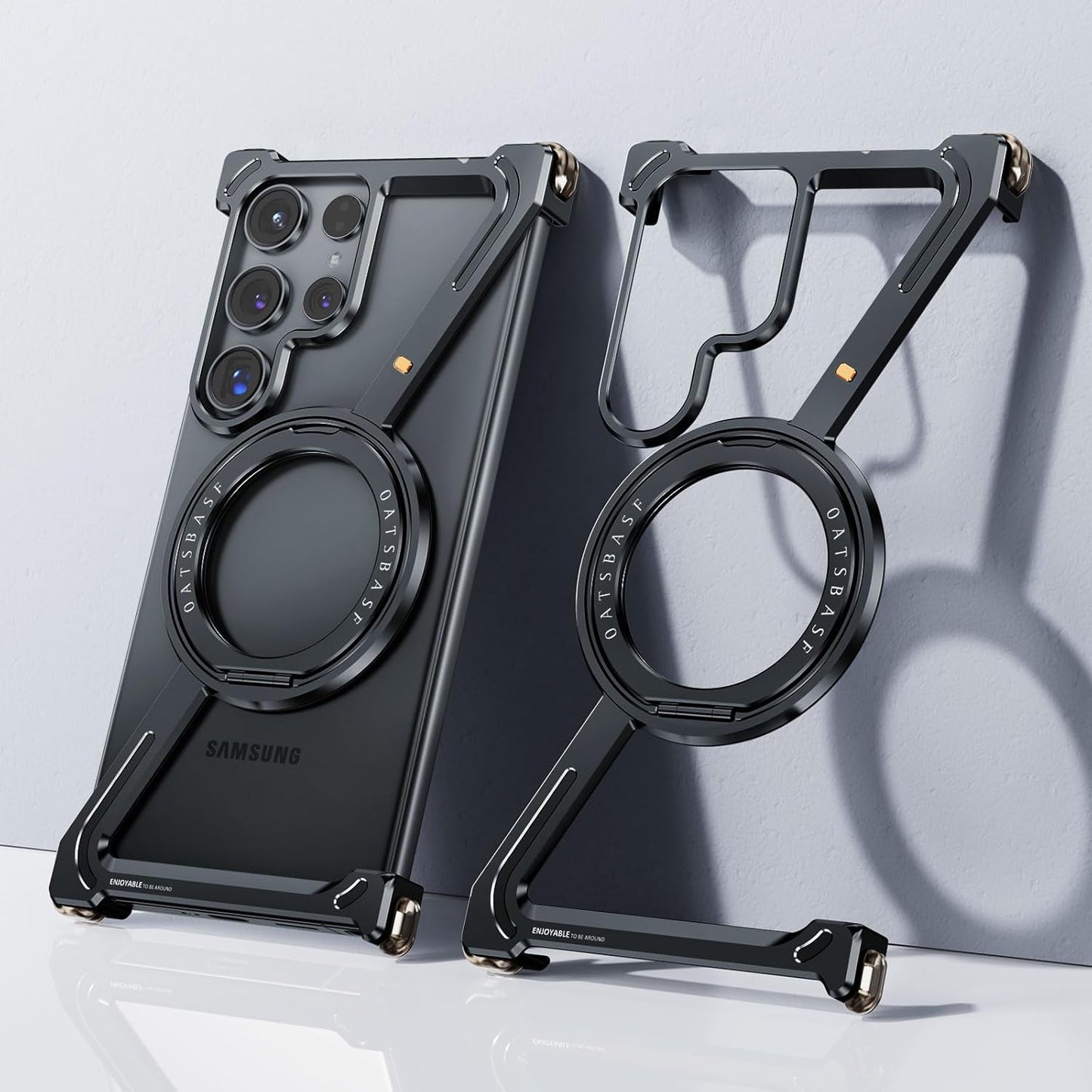 Z Shape Aluminium Metal Rotating Kickstand for Samsung Galaxy S24 Ultra | Frameless Design