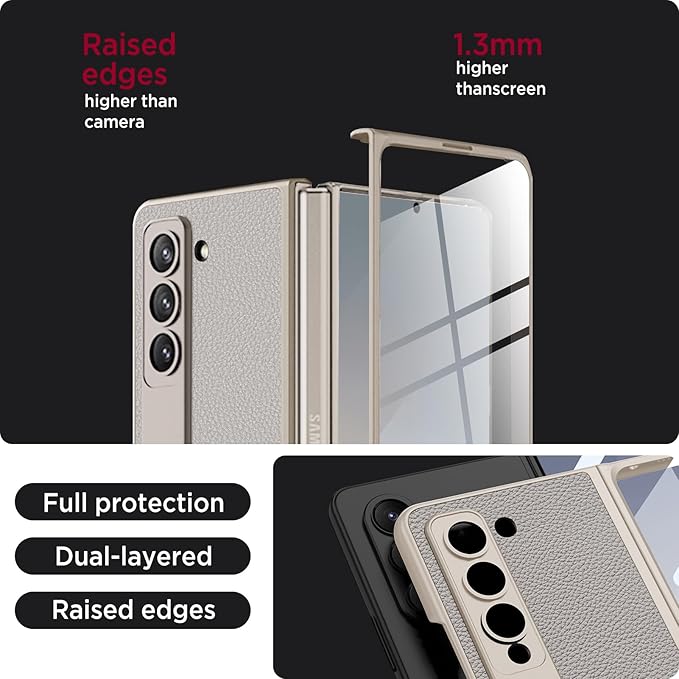 Samsung Galaxy Z Fold 6 PU Leather Kickstand Front Screen Protector Case