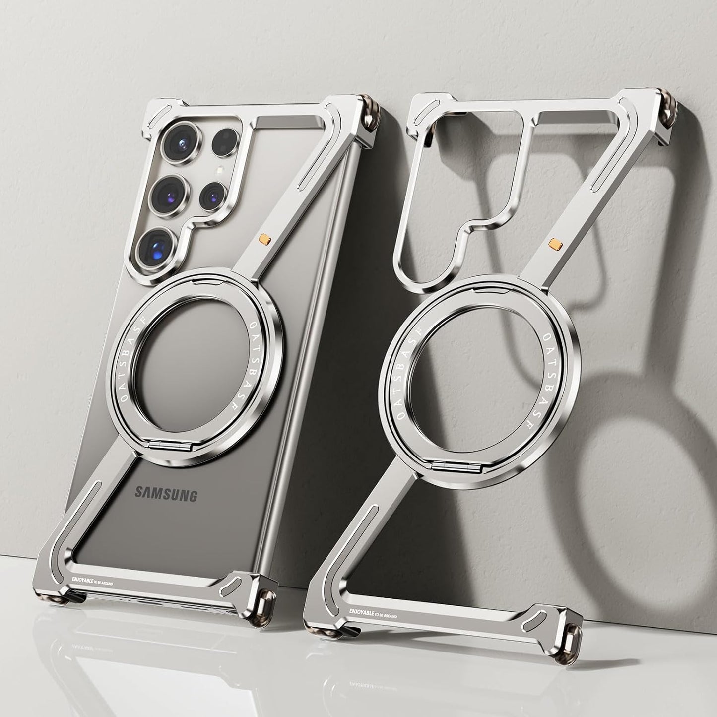 Z Shape Aluminium Metal Rotating Kickstand for Samsung Galaxy S24 Ultra | Frameless Design