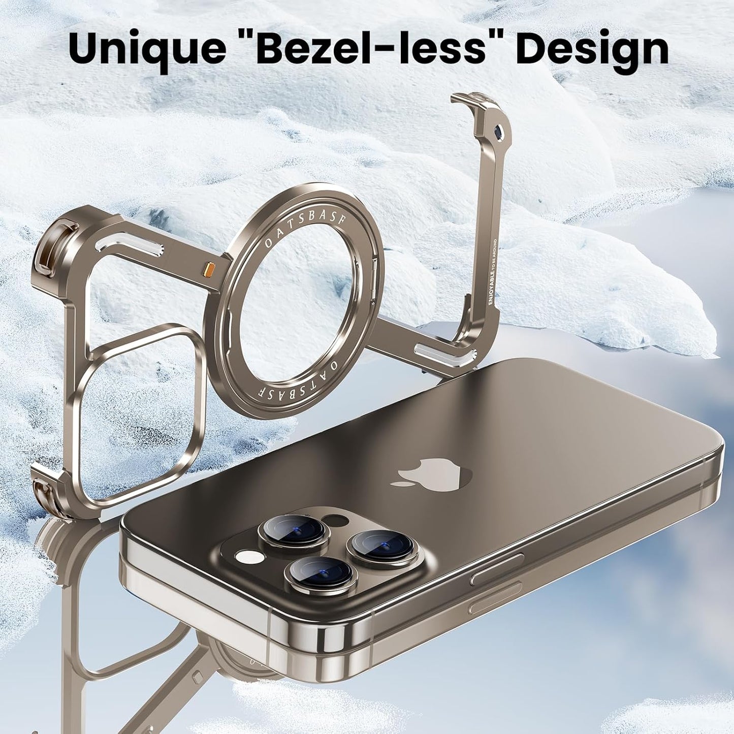 iPhone 16 Series Z Shape Aluminium Metal Rotating Kickstand Frameless Design